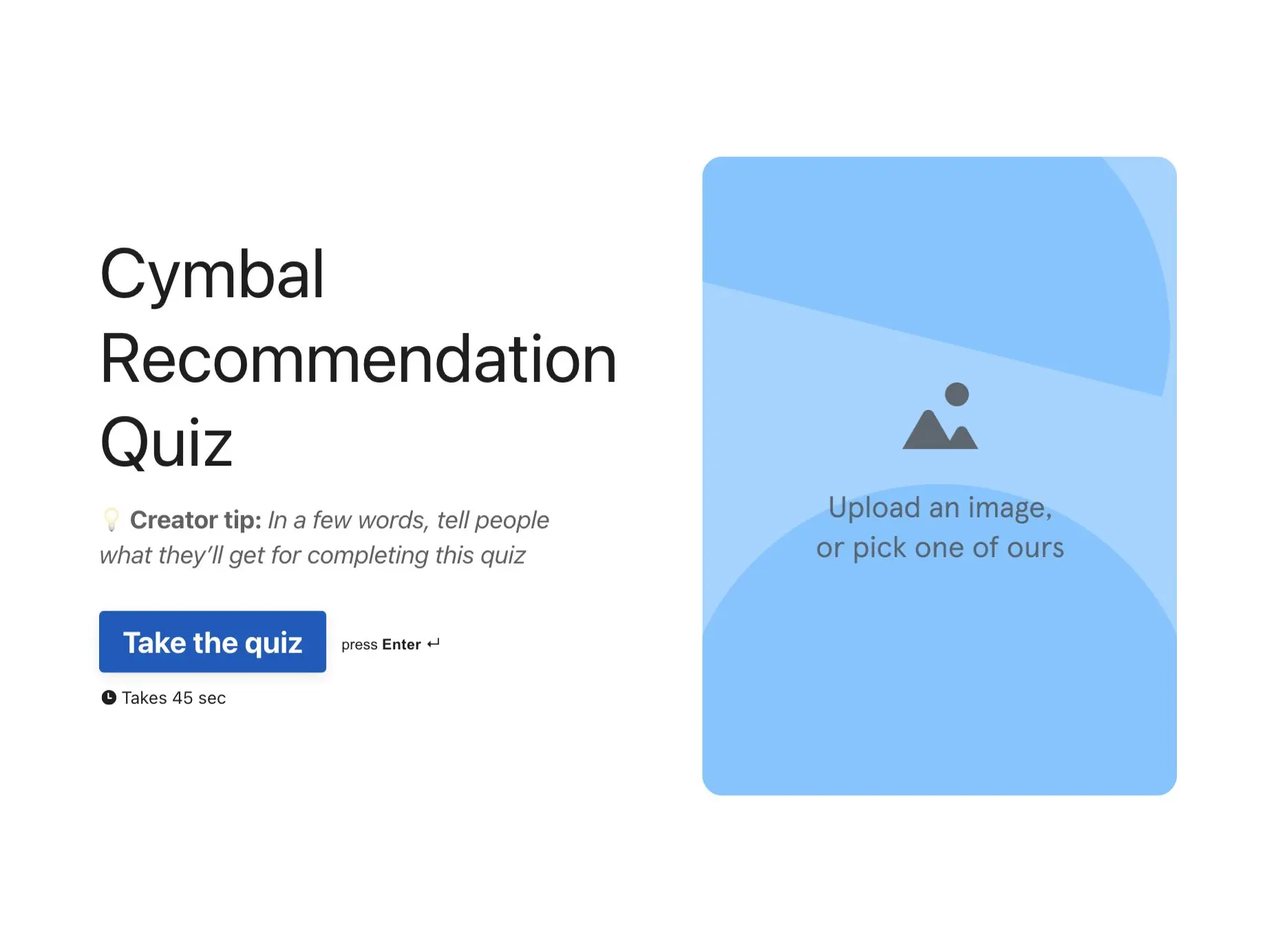 Cymbal Recommendation Quiz Template Hero