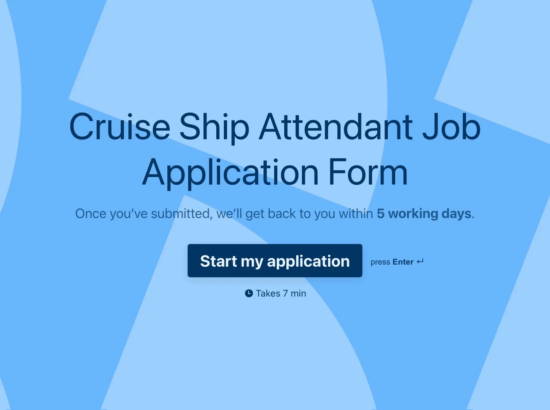 Cruise Ship Attendant Job Application Form Template Hero