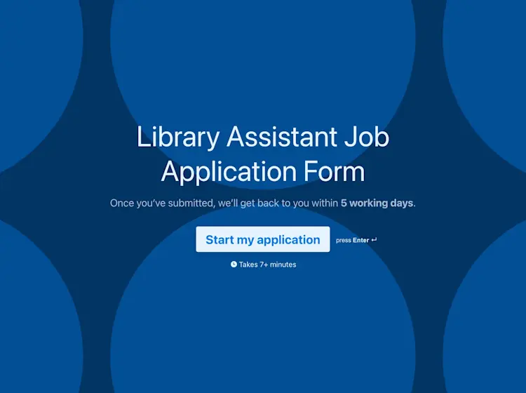 Library Assistant Job Application Form Template