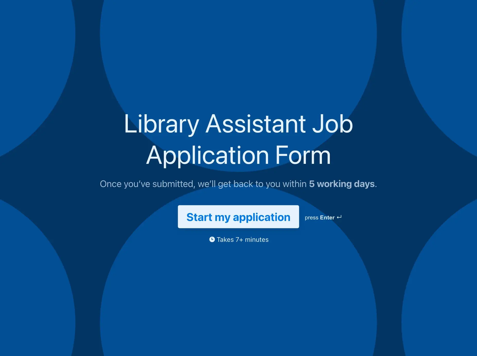 Library Assistant Job Application Form Template Hero