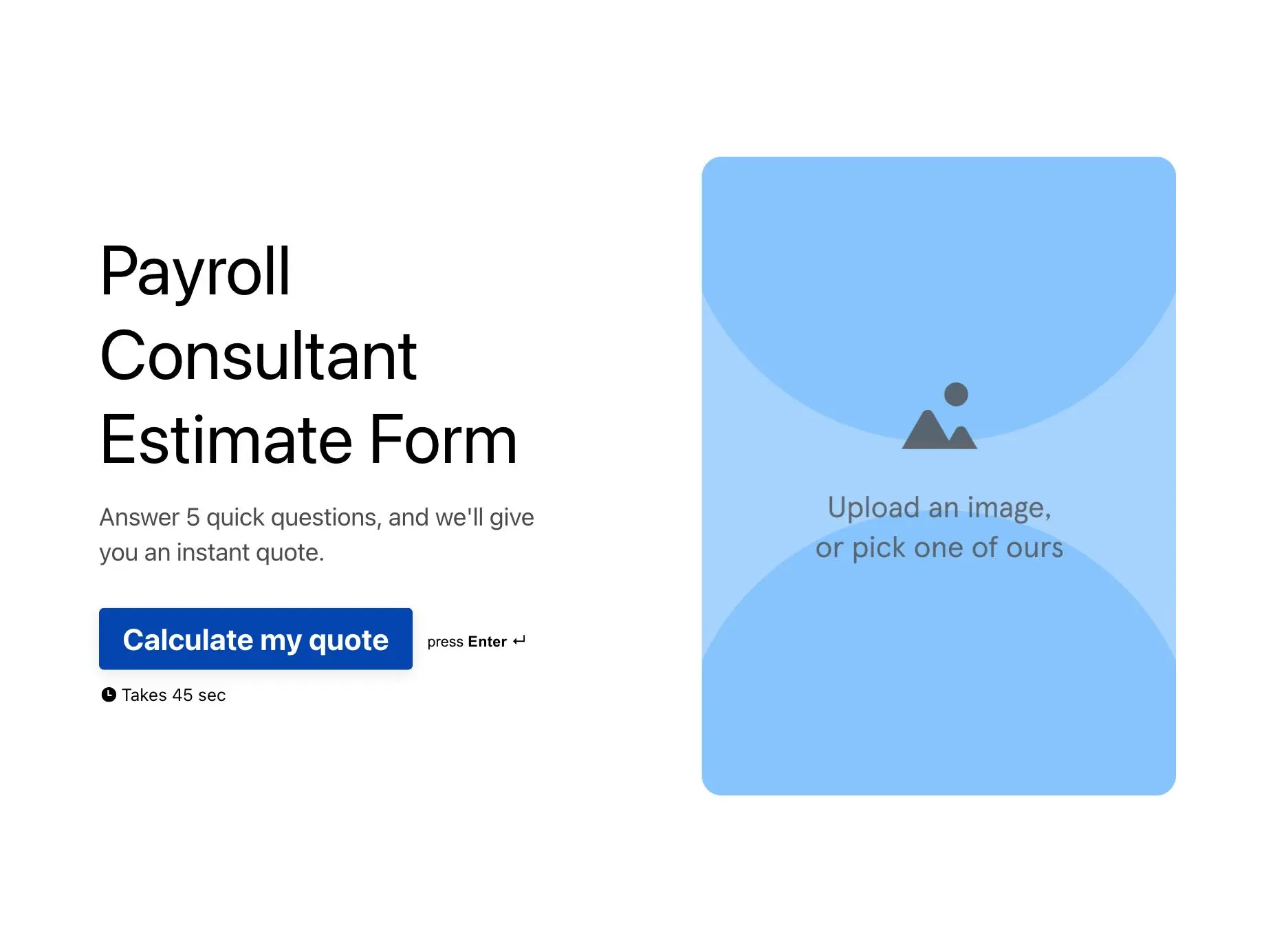 Payroll Consultant Estimate Form Template Hero