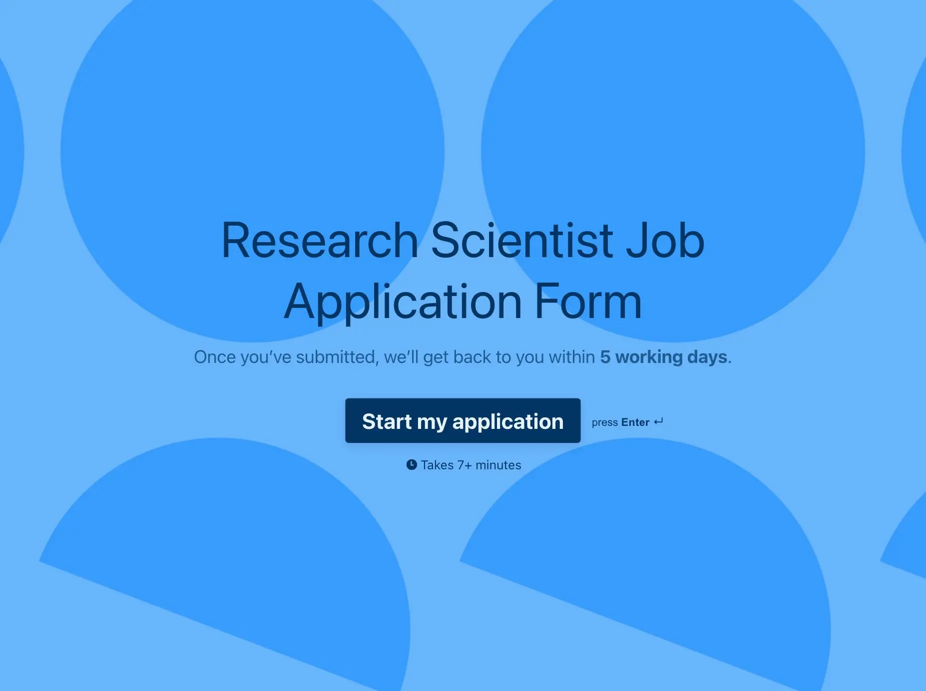 Research Scientist Job Application Form Template Hero