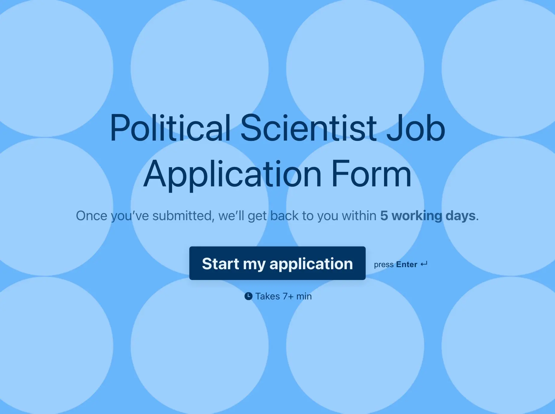 Political Scientist Job Application Form Template Hero