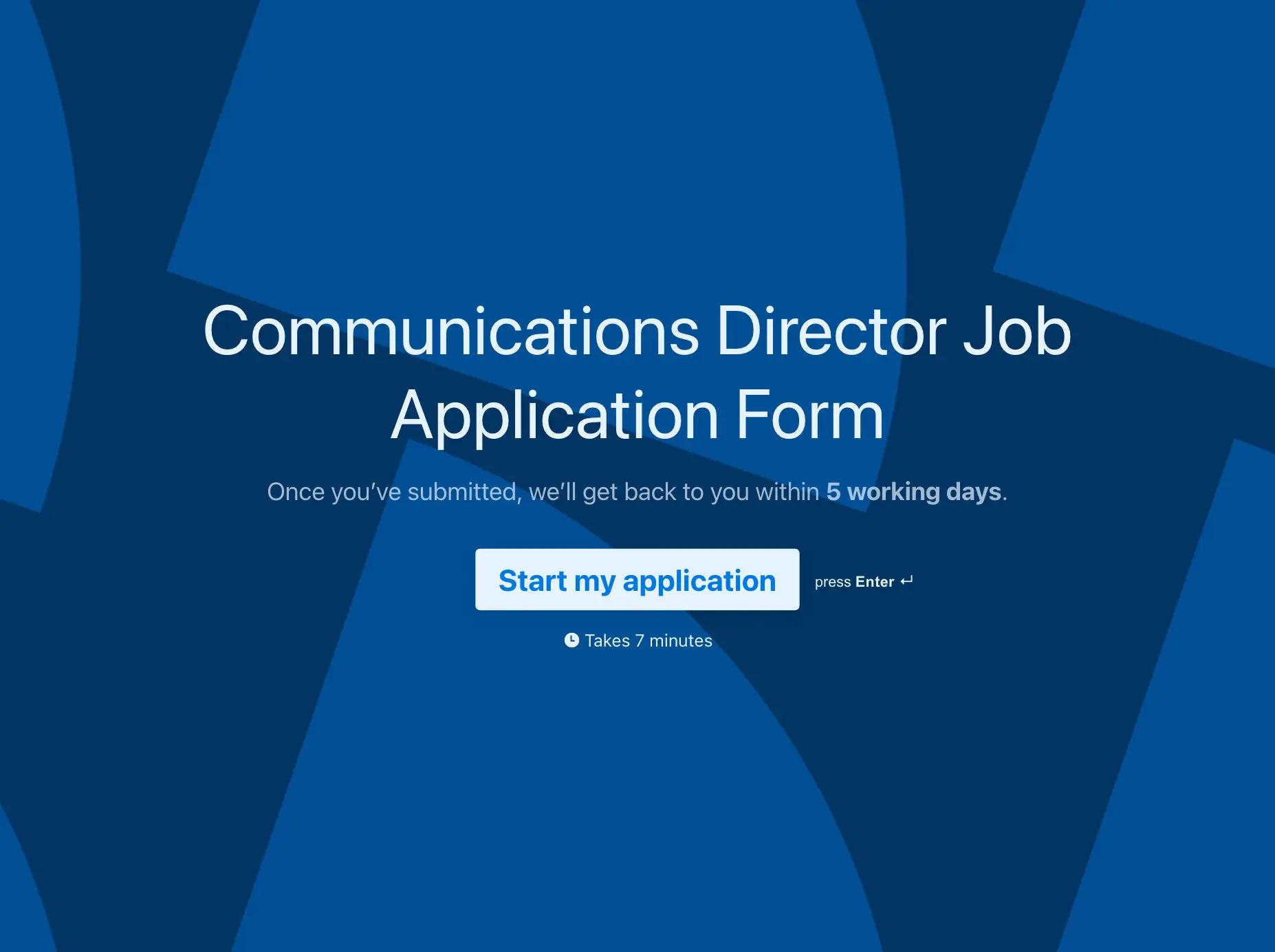 Communications Director Job Application Form Template Hero