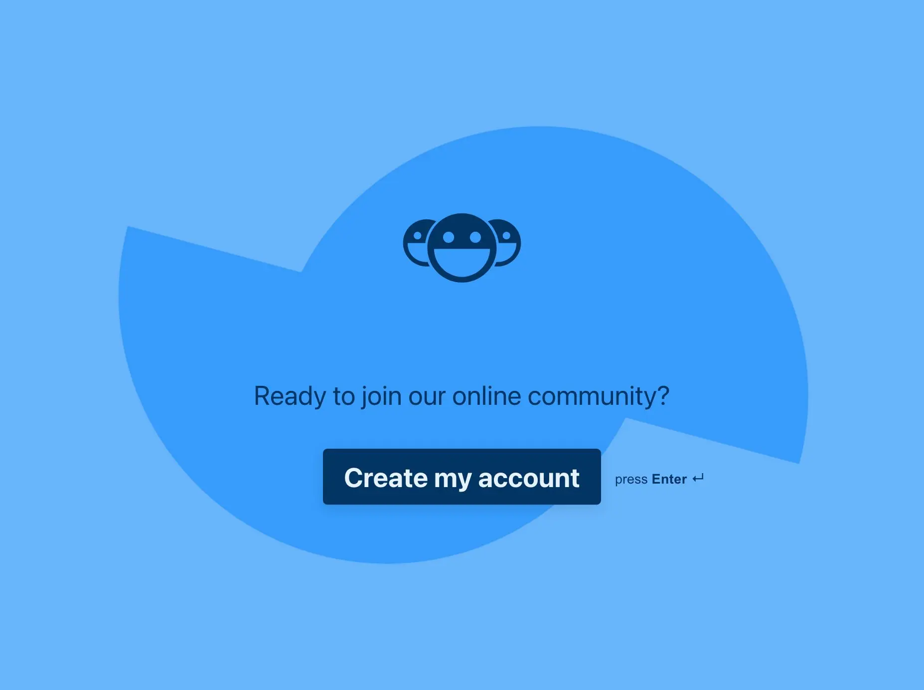 Create an account form template Hero