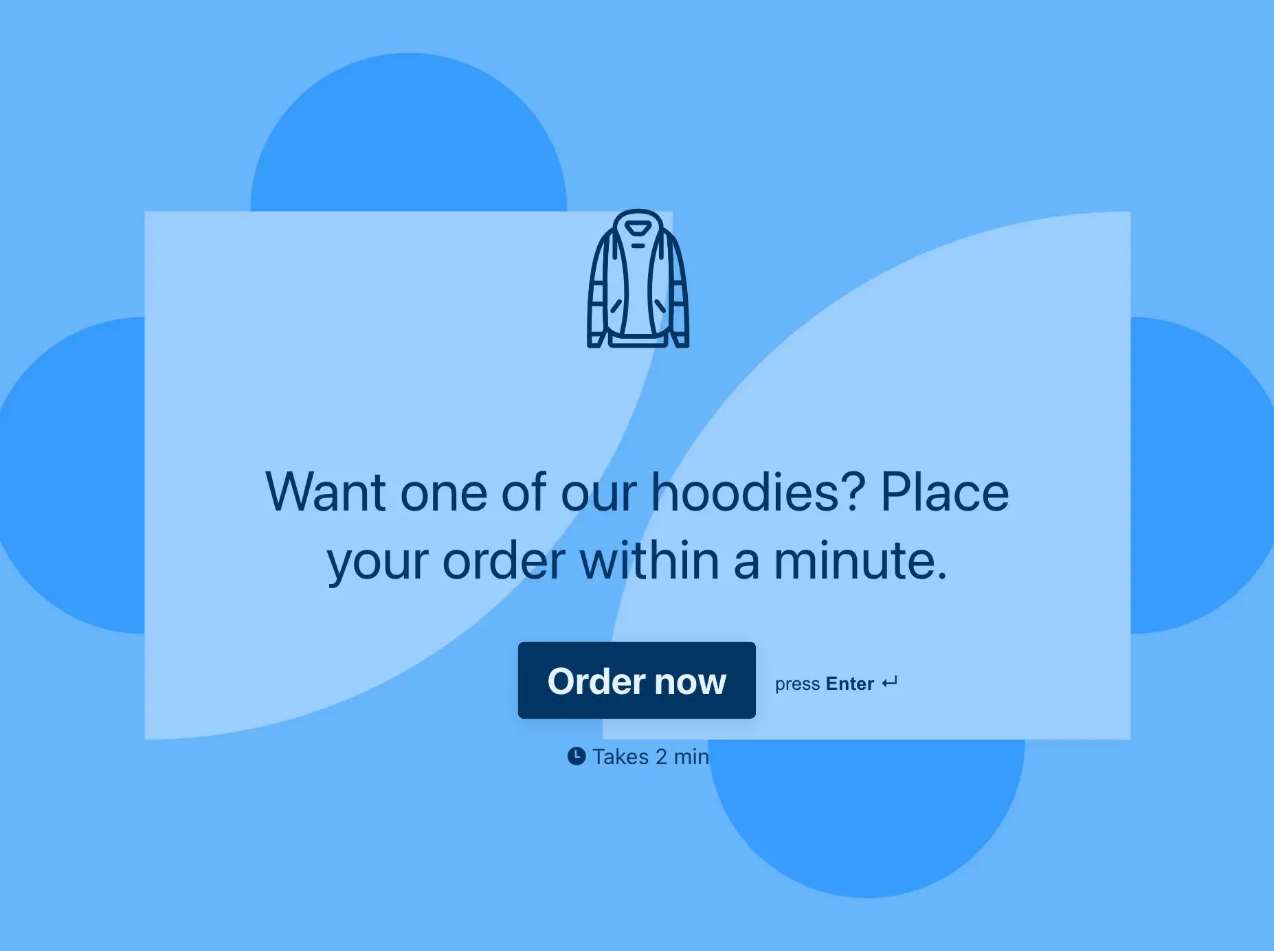 Hoodie Order form template Hero