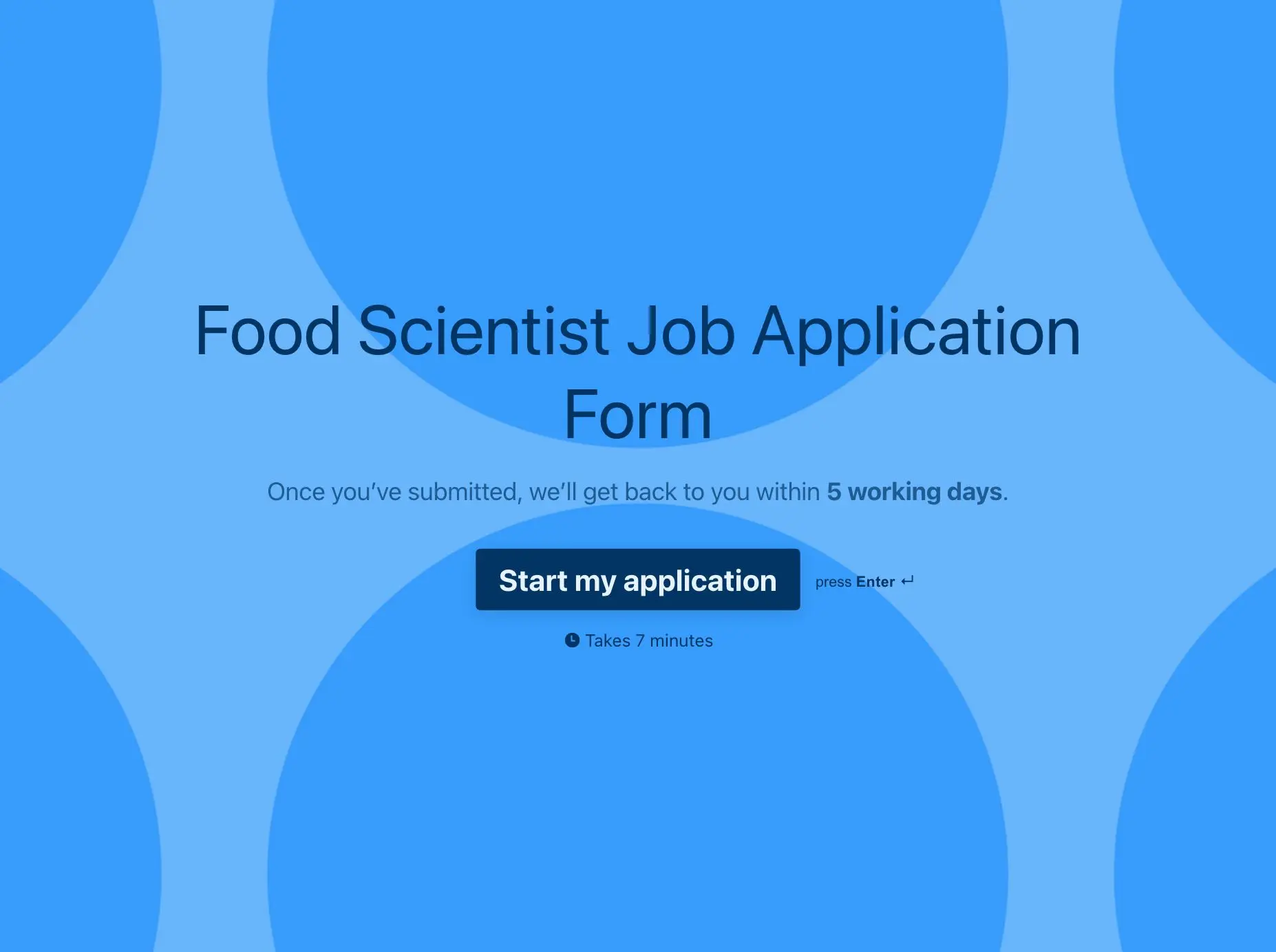 Food Scientist Job Application Form Template Hero