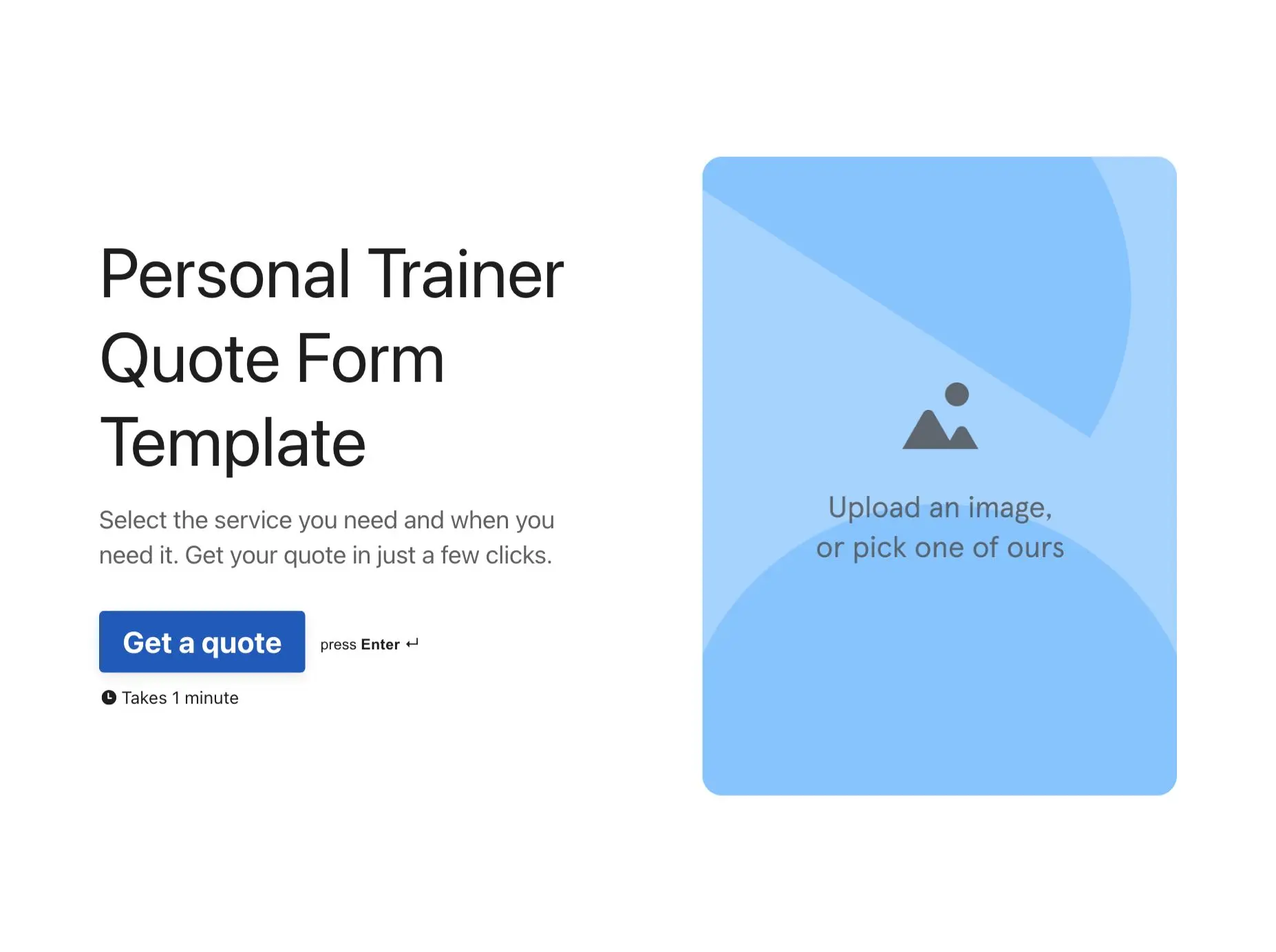 Personal Trainer Quote Form Template Hero