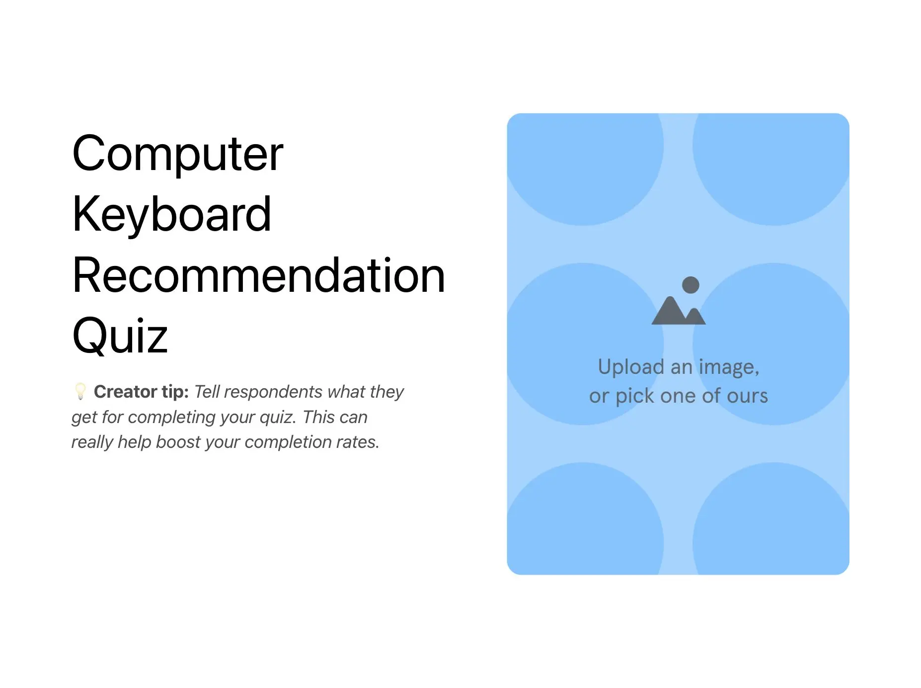 Computer Keyboard Recommendation Quiz Template Hero