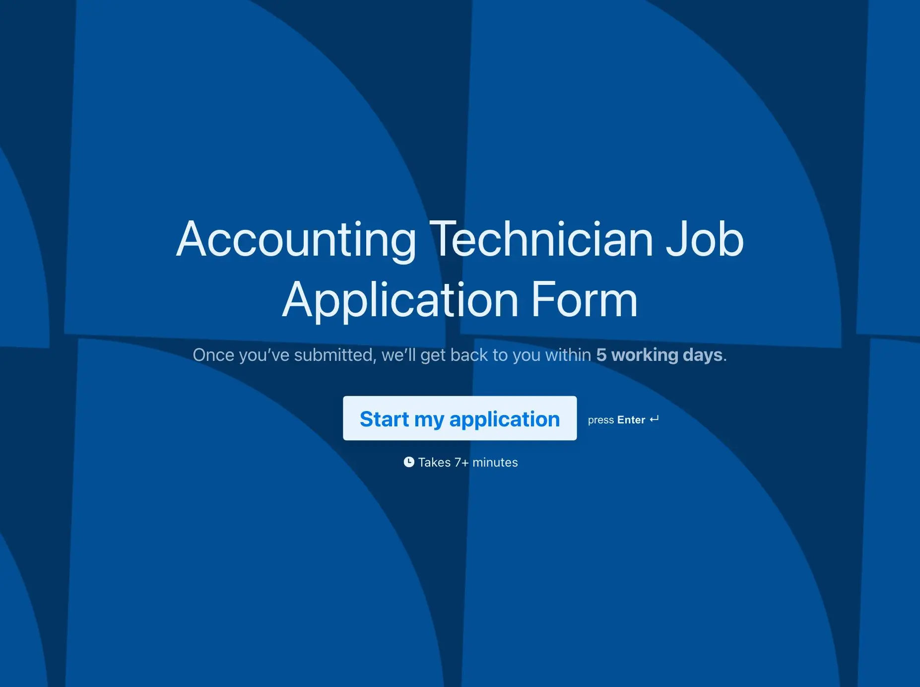 Accounting Technician Job Application Form Template Hero