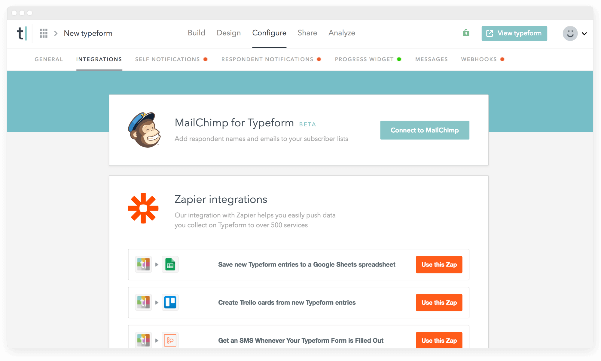 Typeform Integration with Mailchimp, Connect Typeform to Mailchimp