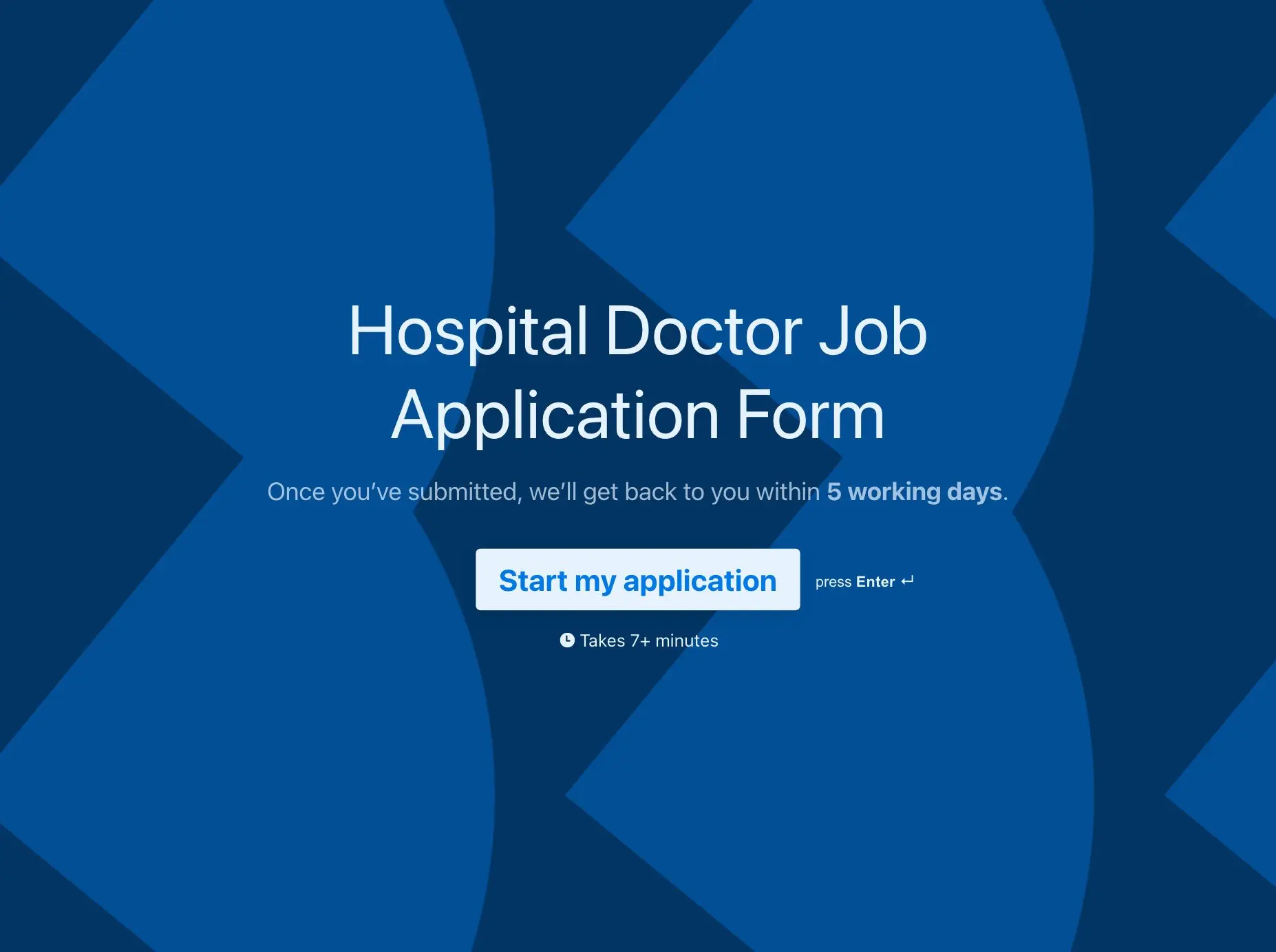Hospital Doctor Job Application Form Template Hero
