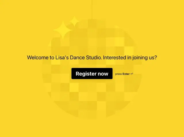 Dance class registration form template Hero