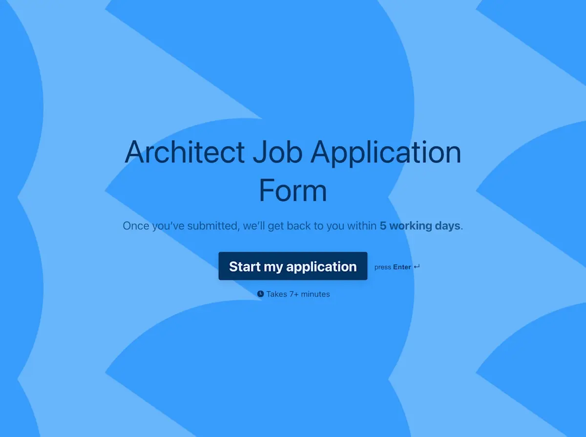 Architect Job Application Form Template