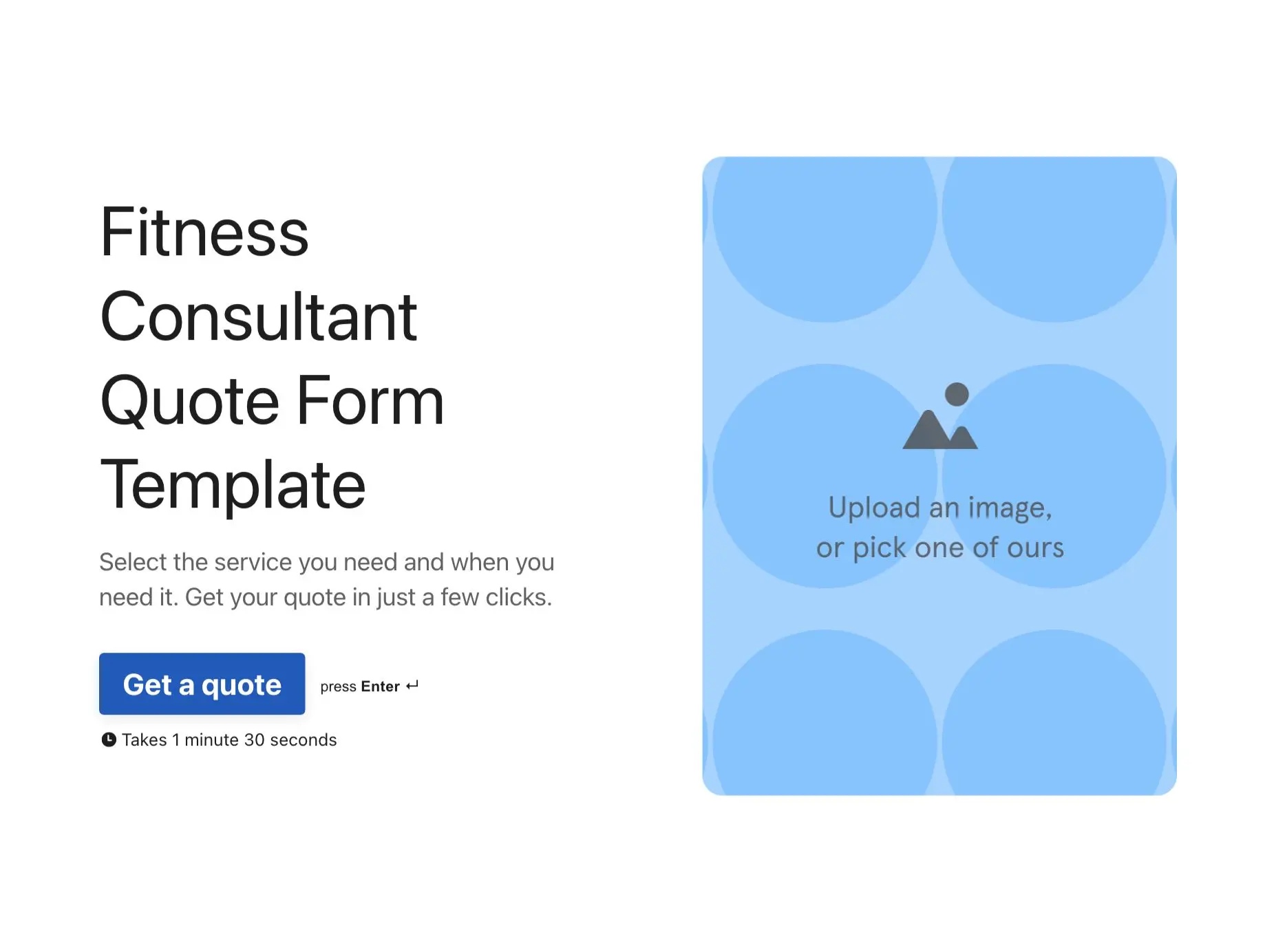 Fitness Consultant Quote Form Template Hero