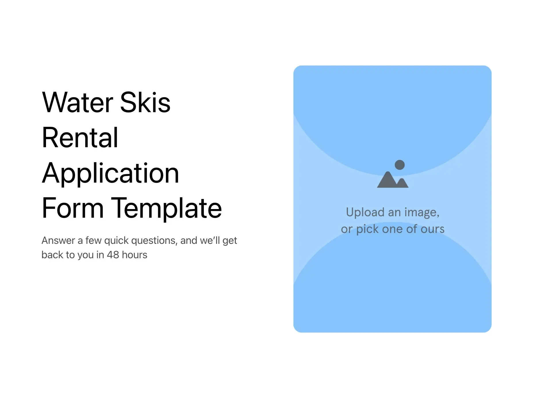 Water Skis Rental Application Form Template Hero