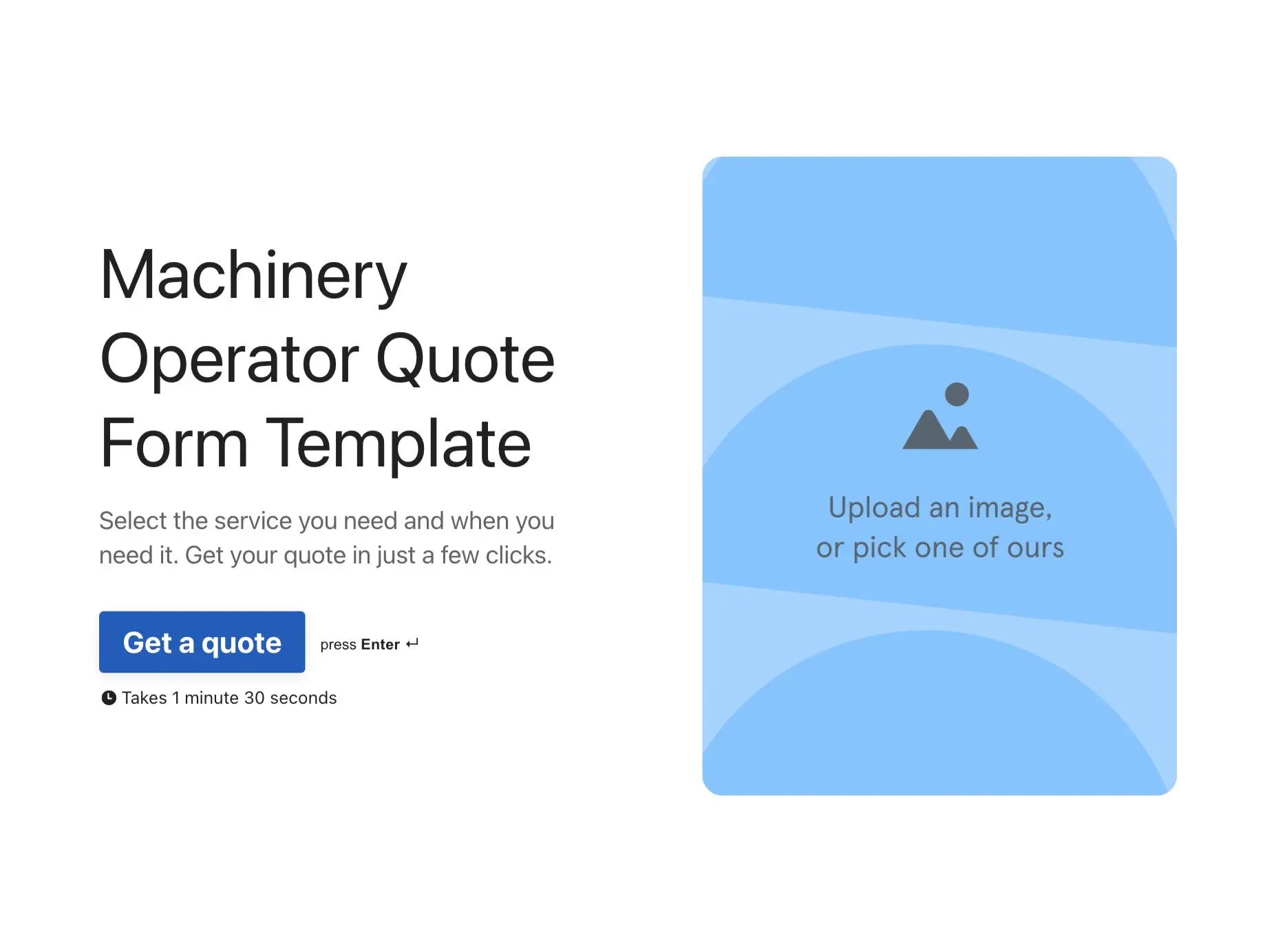 Machinery Operator Quote Form Template Hero