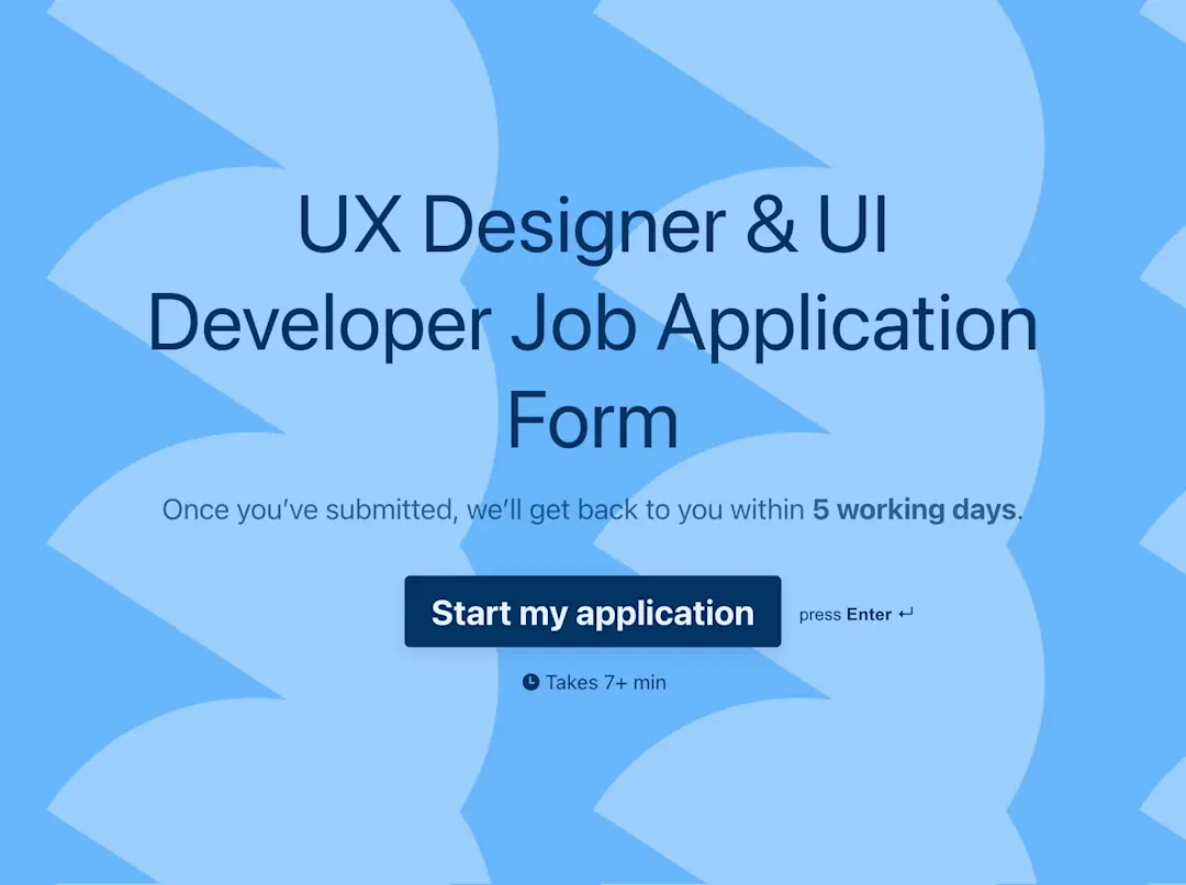 UX Designer & UI Developer Job Application Form Template