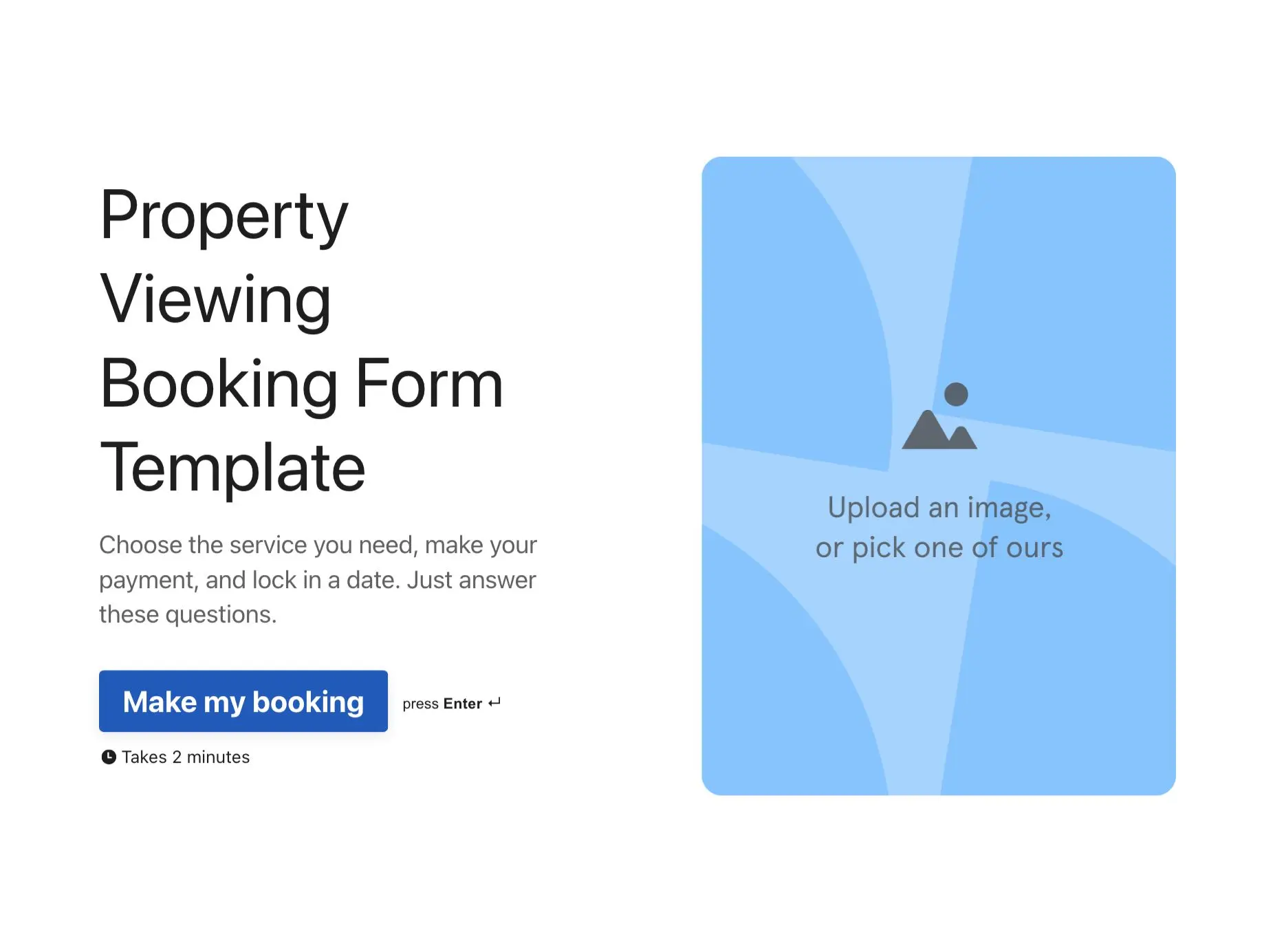 Property Viewing Booking Form Template Hero