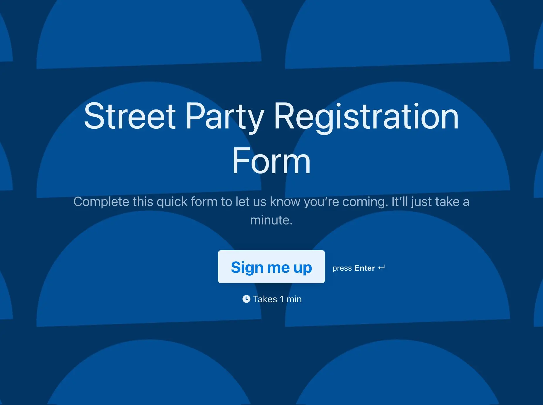 Street Party Registration Form Template Hero