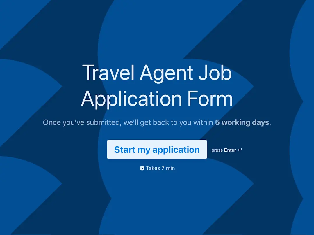 Travel Agent Job Application Form Template