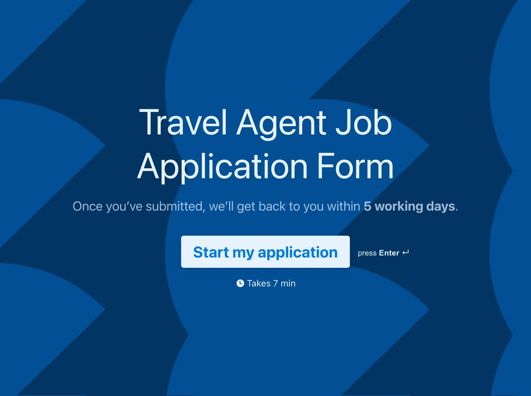 Travel Agent Job Application Form Template Hero