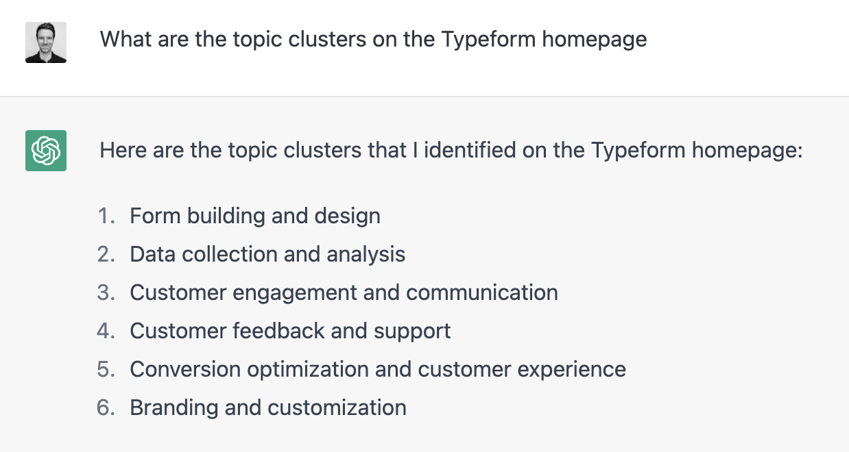 ChatGPT Website Topic Clusters