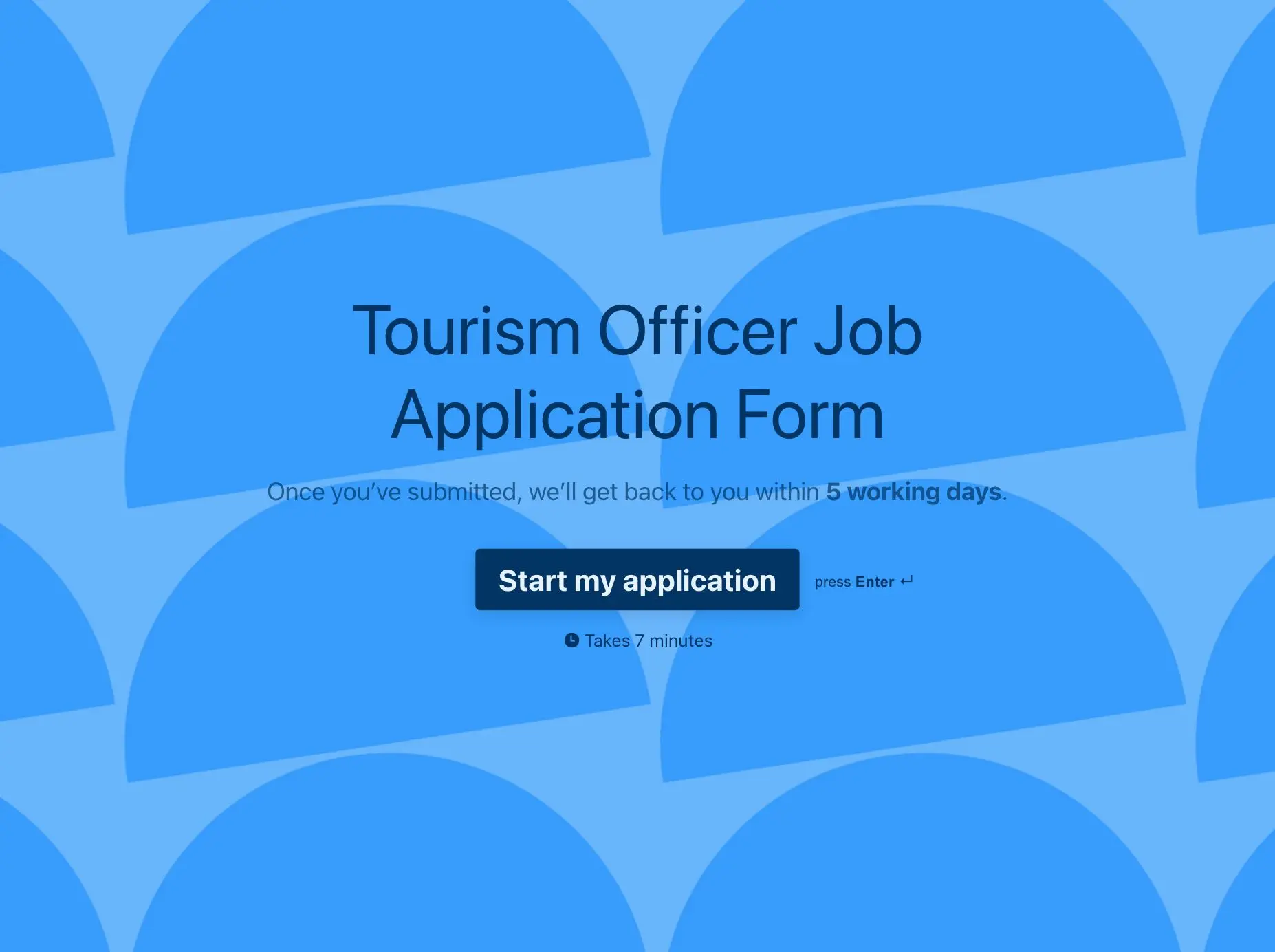 Tourism Officer Job Application Form Template Hero