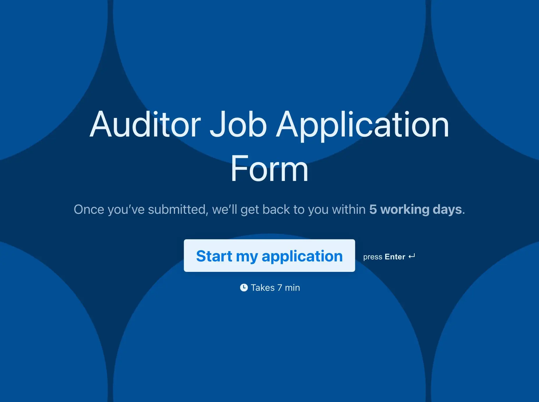 Auditor Job Application Form Template Hero