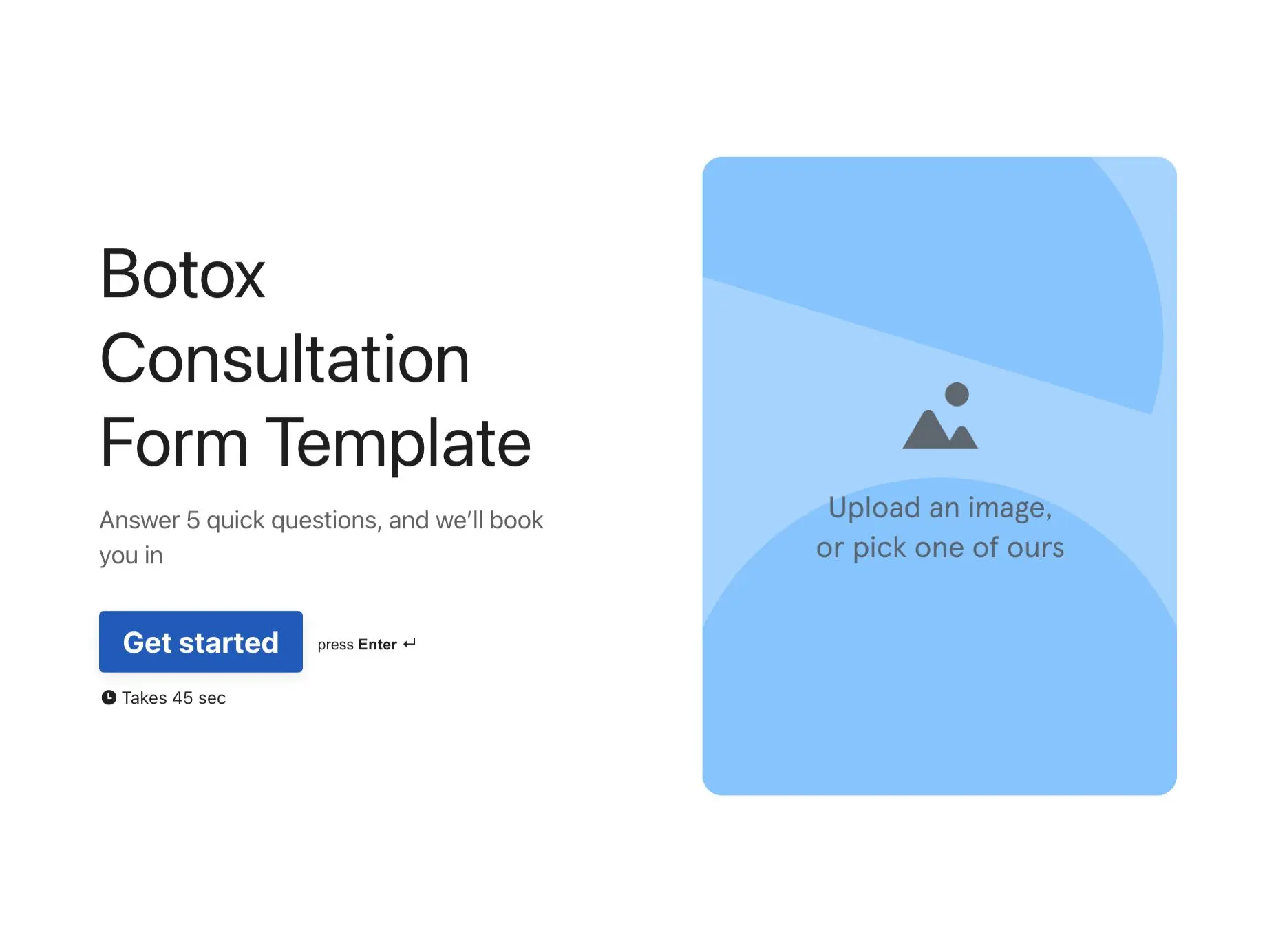 Botox consultation form template Hero