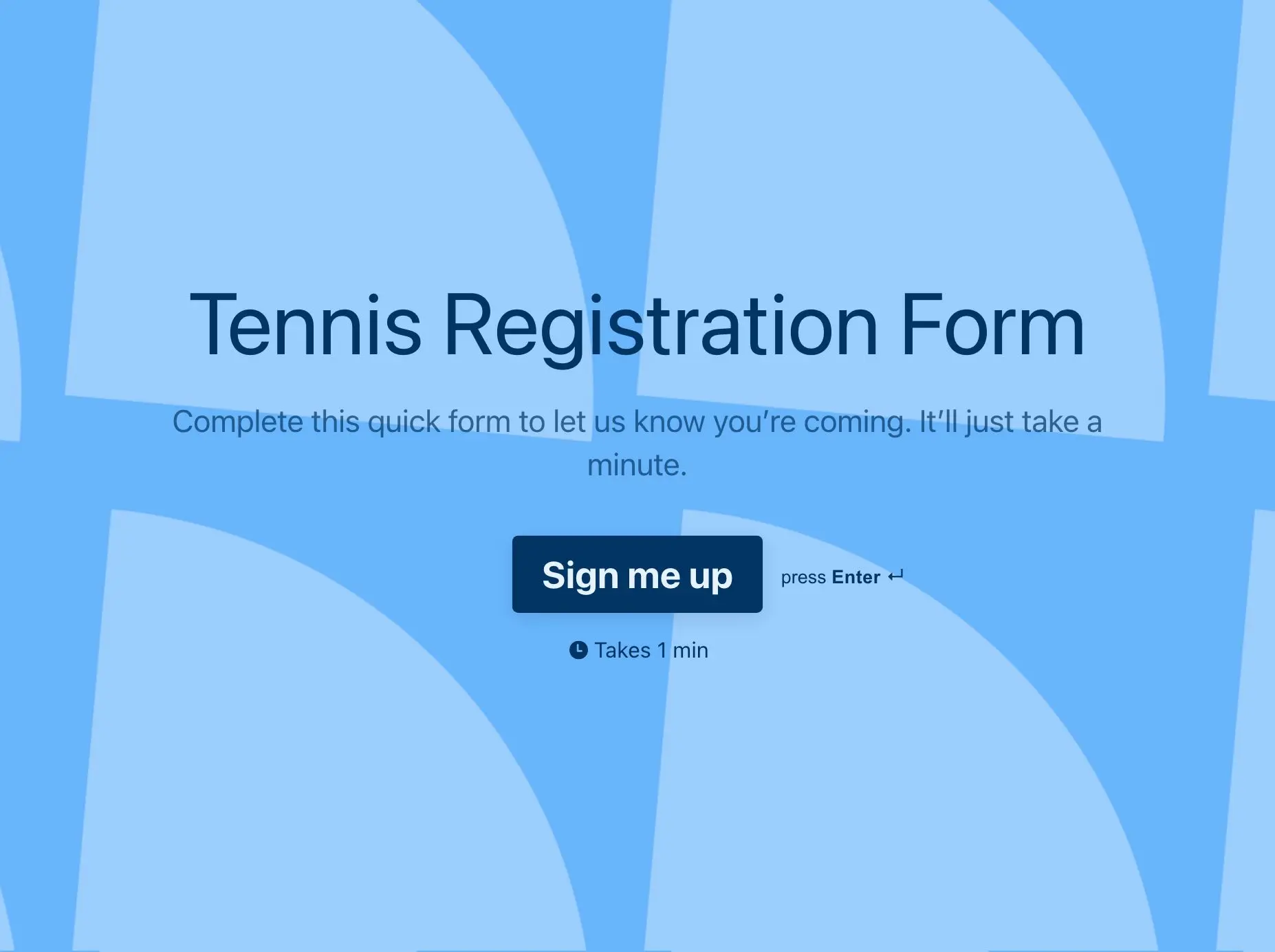 Tennis Registration Form Template Hero