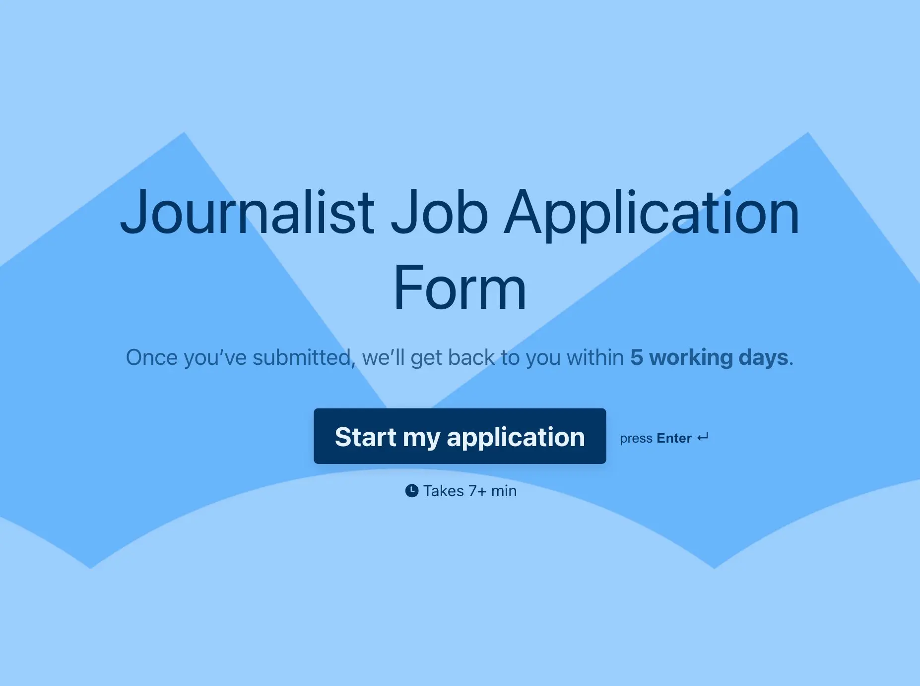 Journalist Job Application Form Template Hero