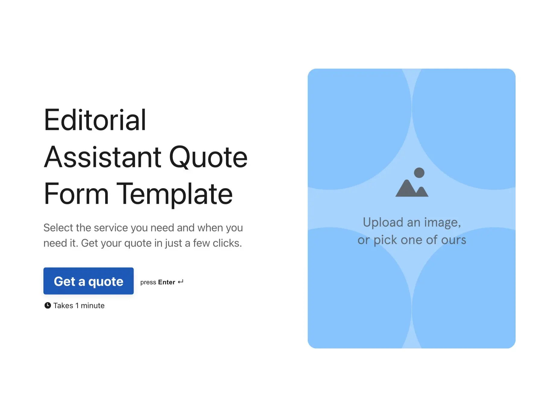 Editorial Assistant Quote Form Template Hero
