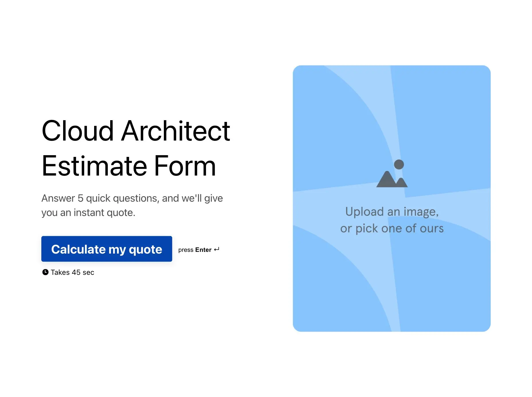 Cloud Architect Estimate Form Template Hero