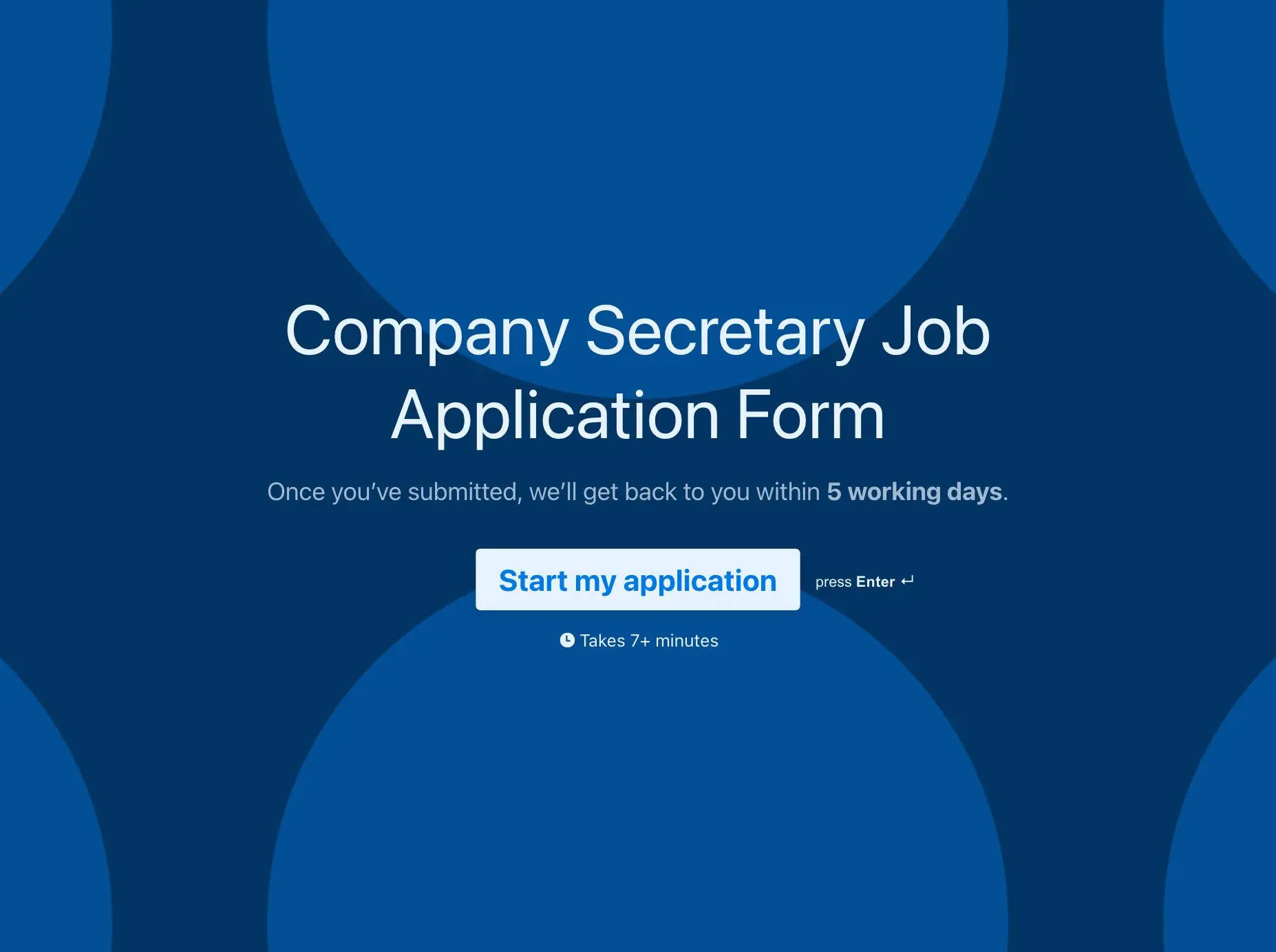 Company Secretary Job Application Form Template