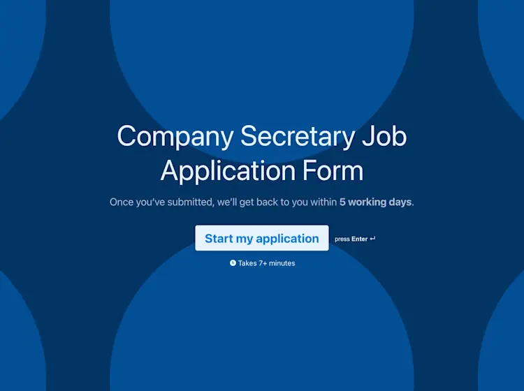 Company Secretary Job Application Form Template