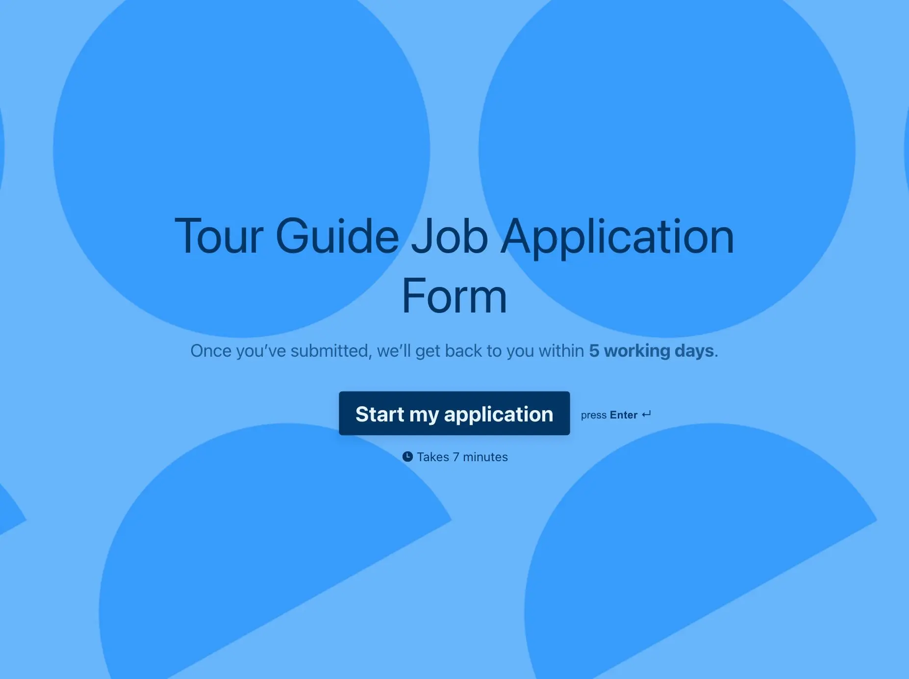Tour Guide Job Application Form Template Hero