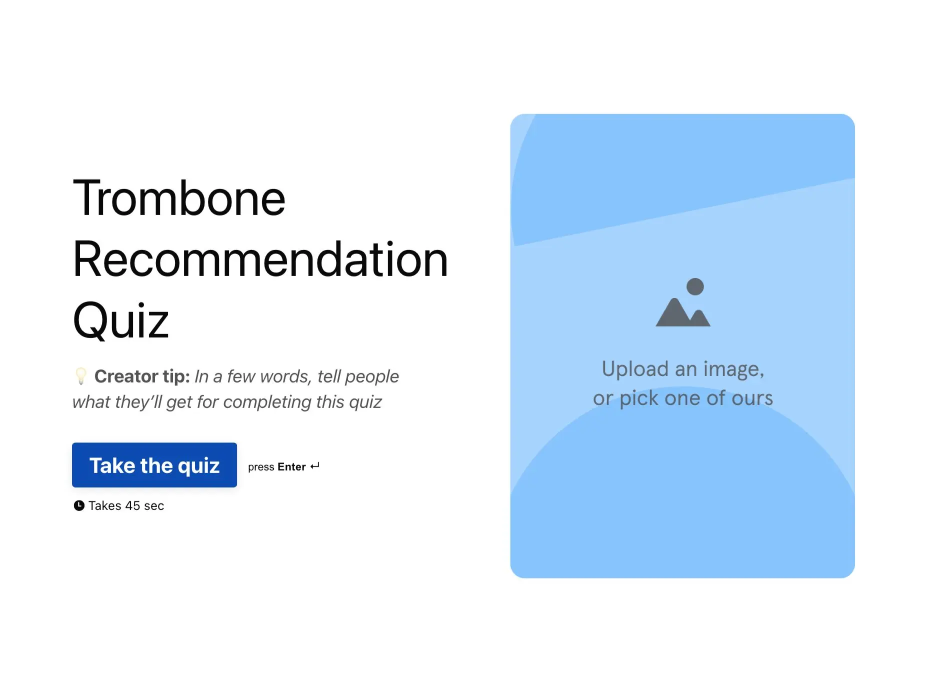 Trombone Recommendation Quiz Template Hero