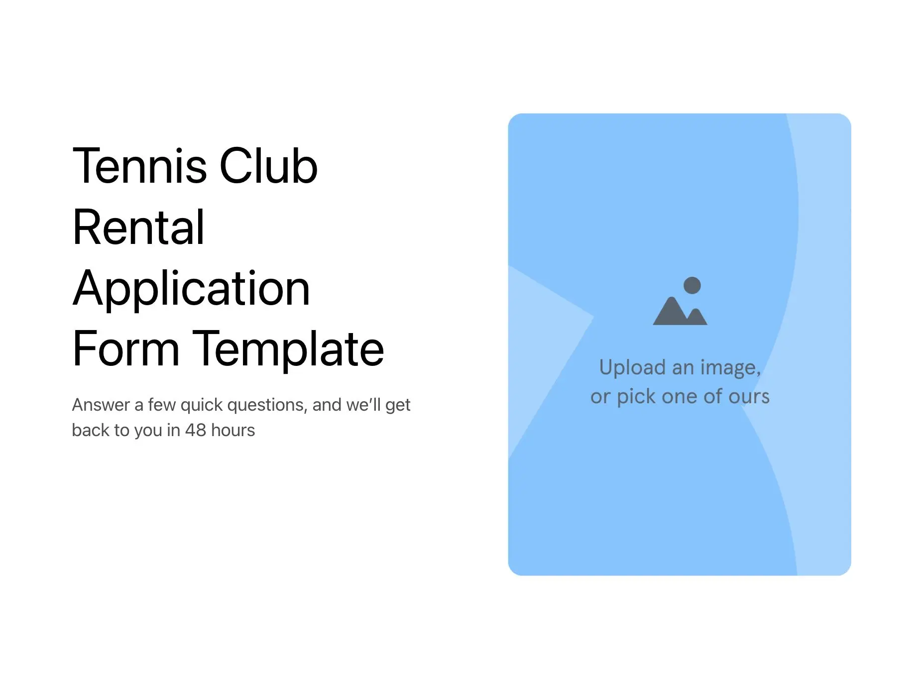 Tennis Club Rental Application Form Template Hero