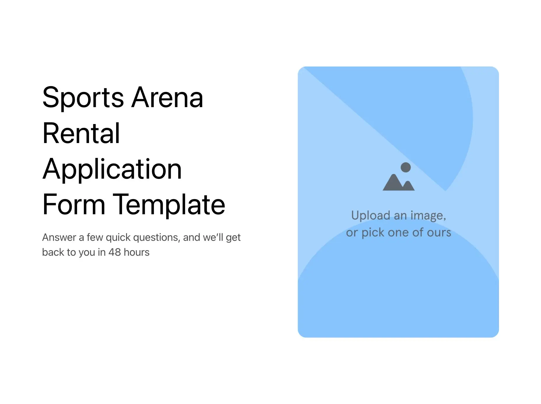 Sports Arena Rental Application Form Template Hero