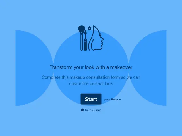 Makeup consultation form template Hero