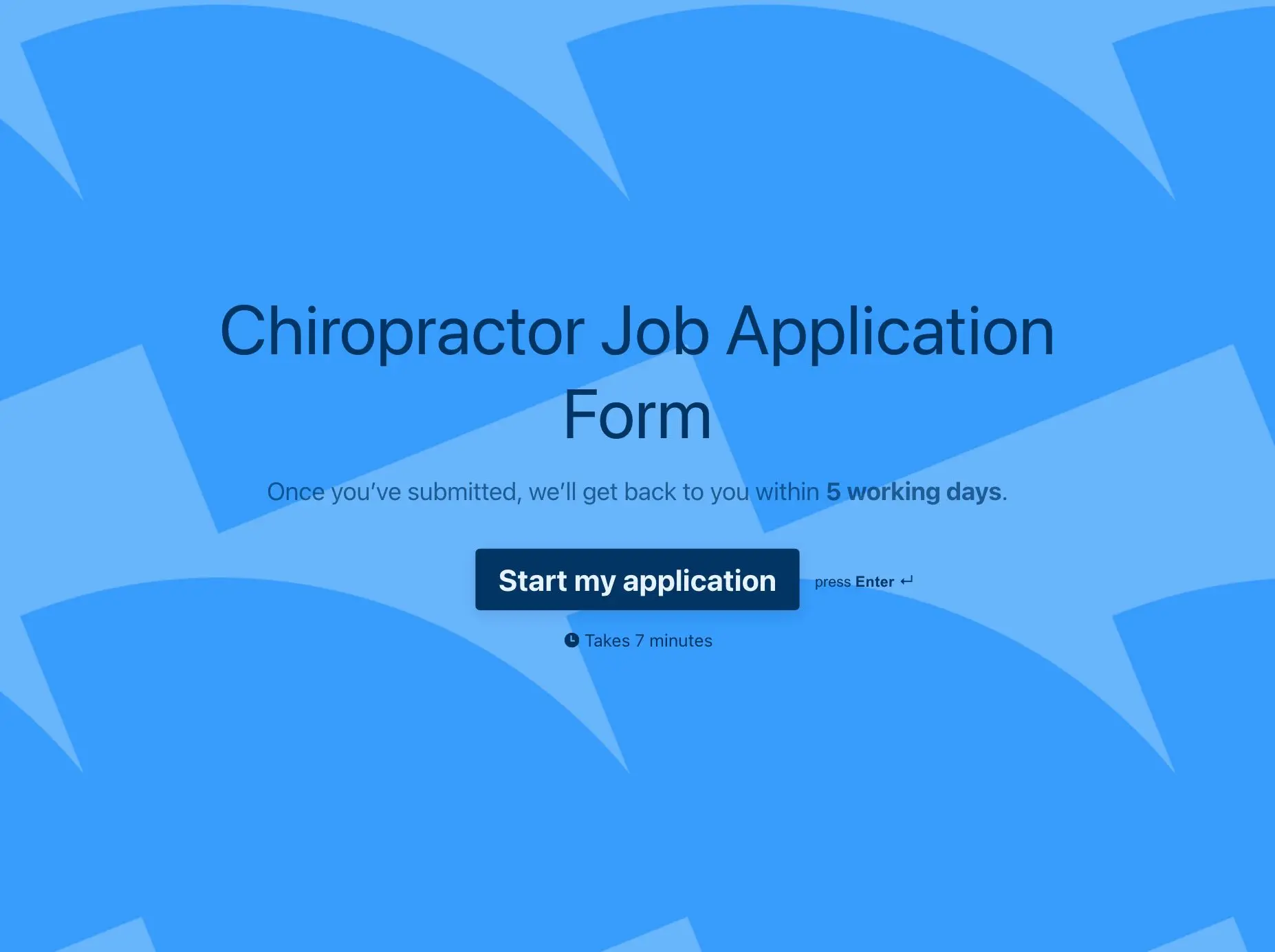 Chiropractor Job Application Form Template Hero
