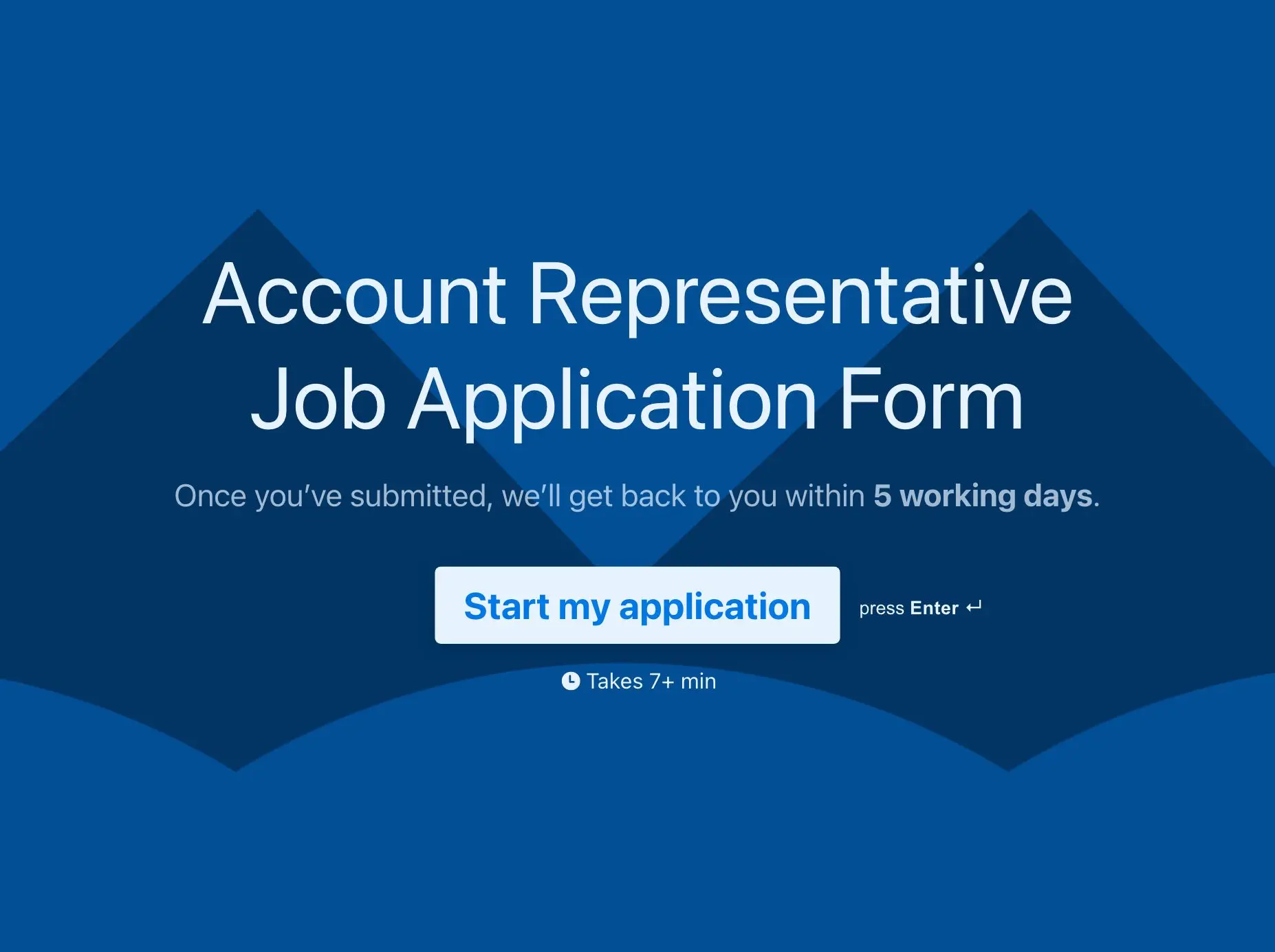 Account Representative Job Application Form Template Hero