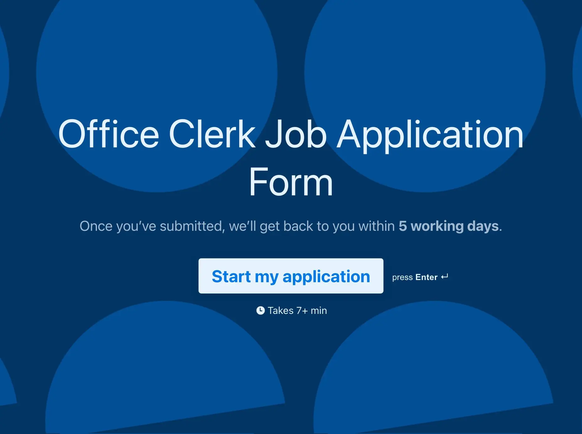 Office Clerk Job Application Form Template Hero