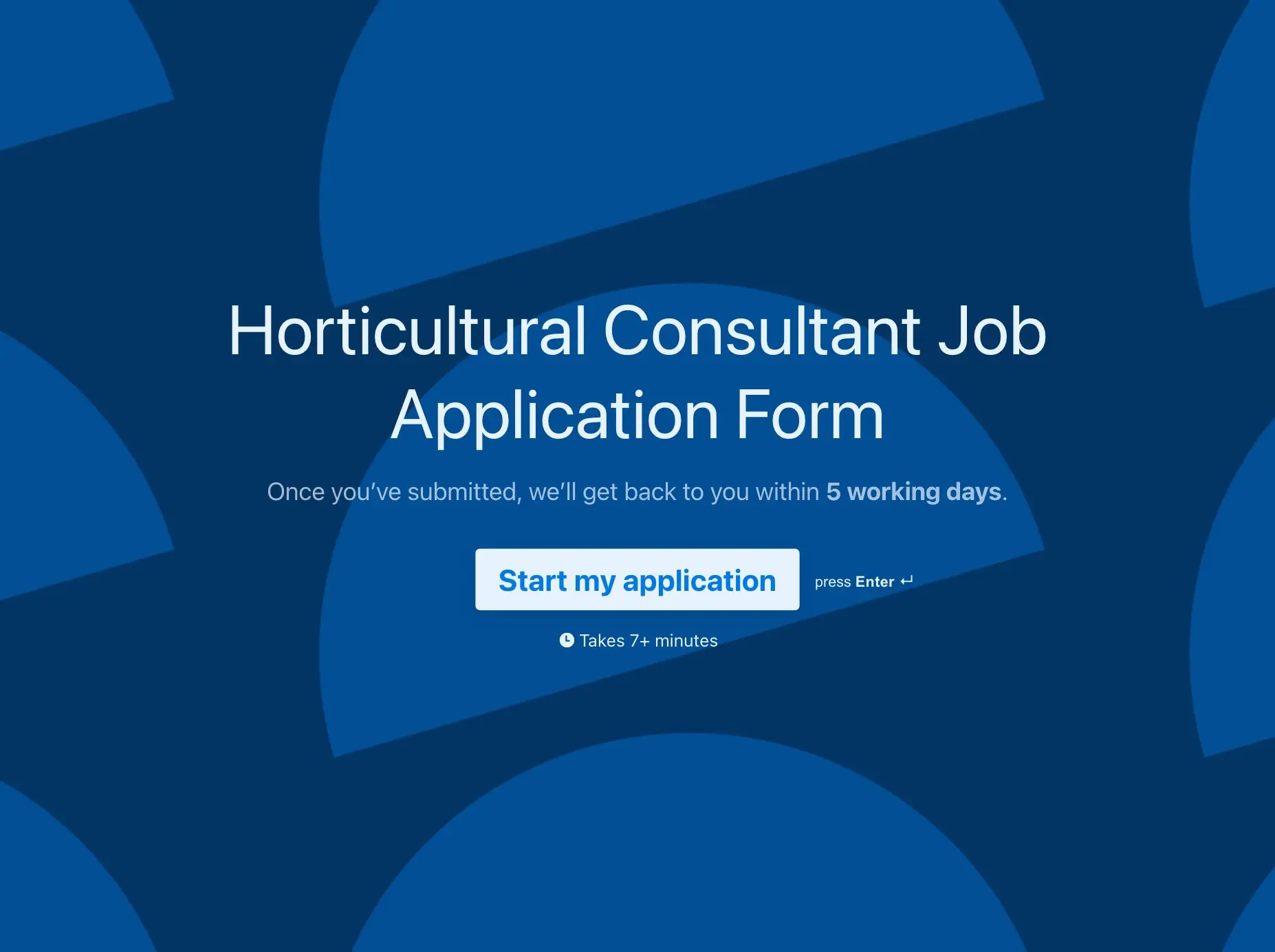 Horticultural Consultant Job Application Form Template Hero