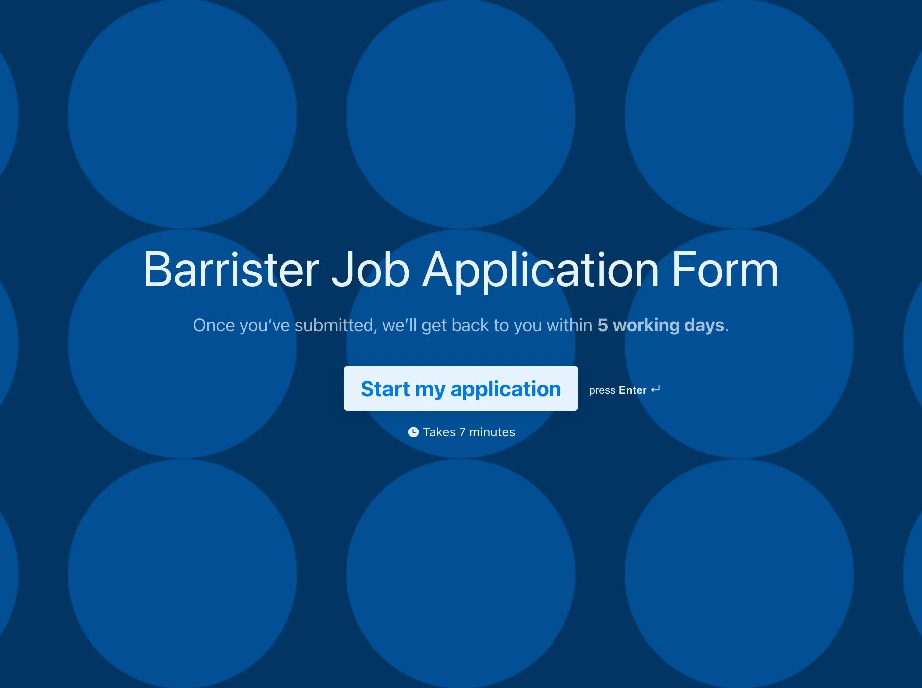 Barrister Job Application Form Template Hero