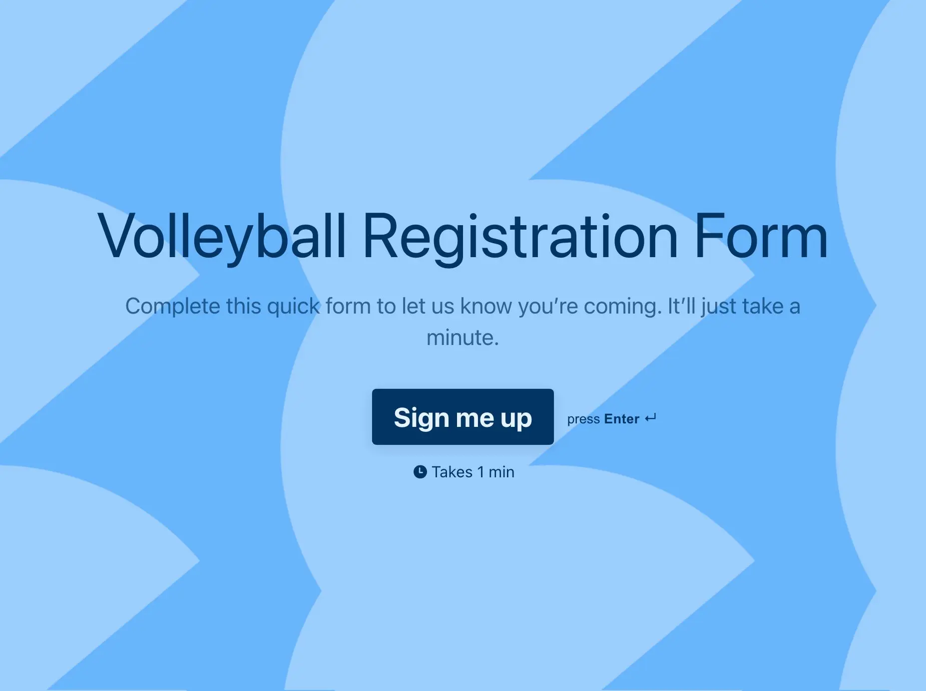 Volleyball Registration Form Template Hero