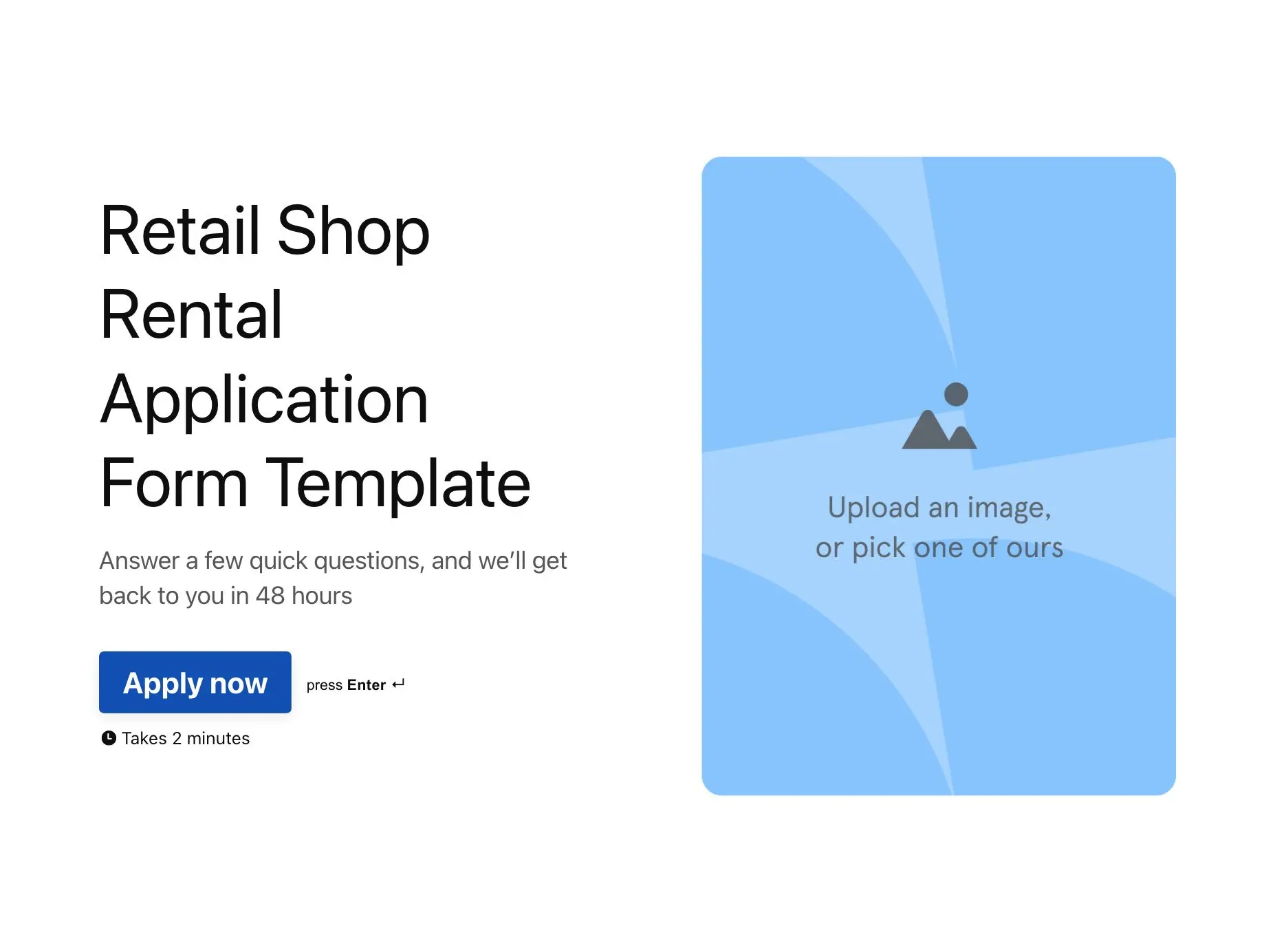 Retail Shop Rental Application Form Template Hero