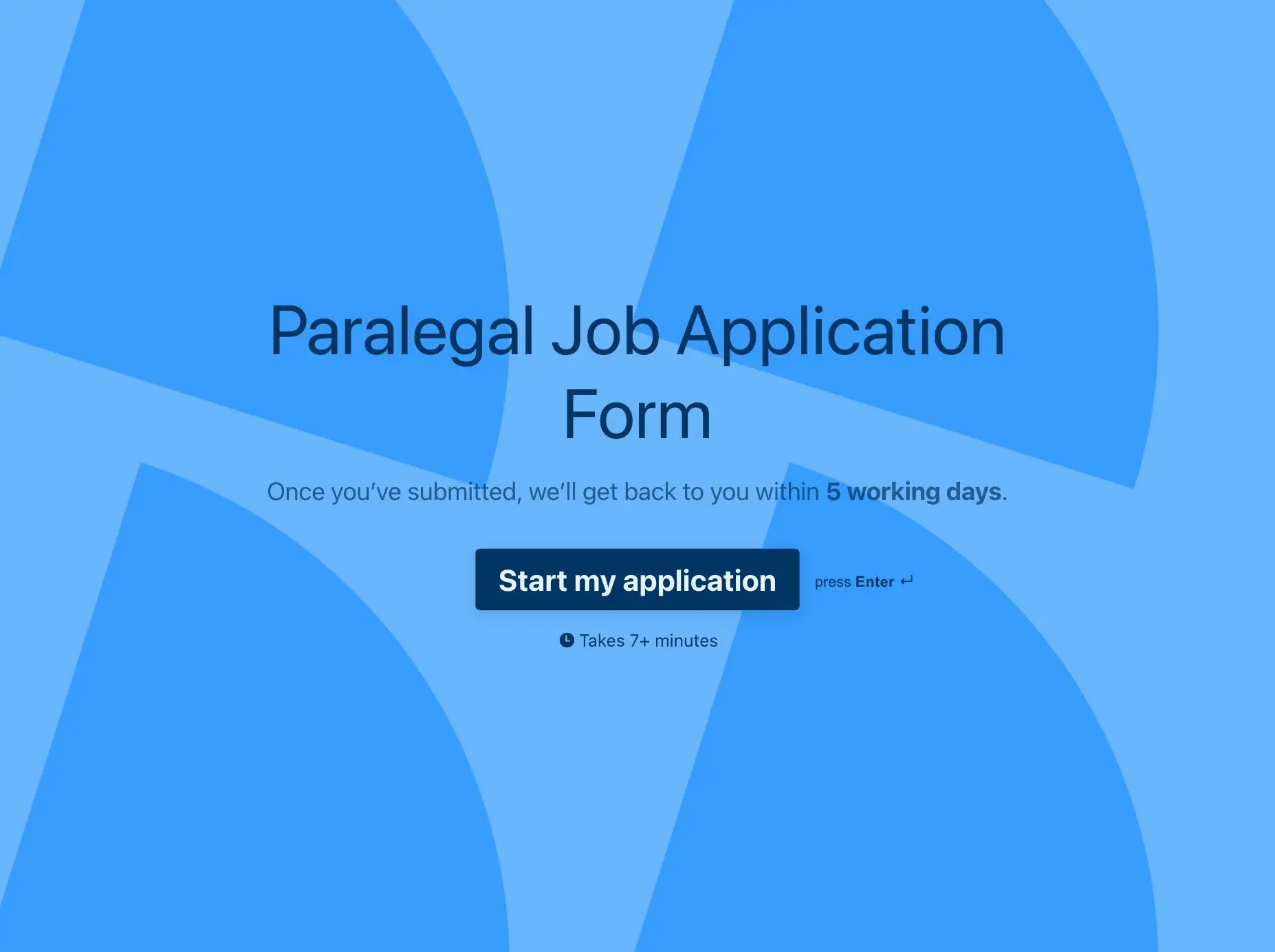 Paralegal Job Application Form Template Hero