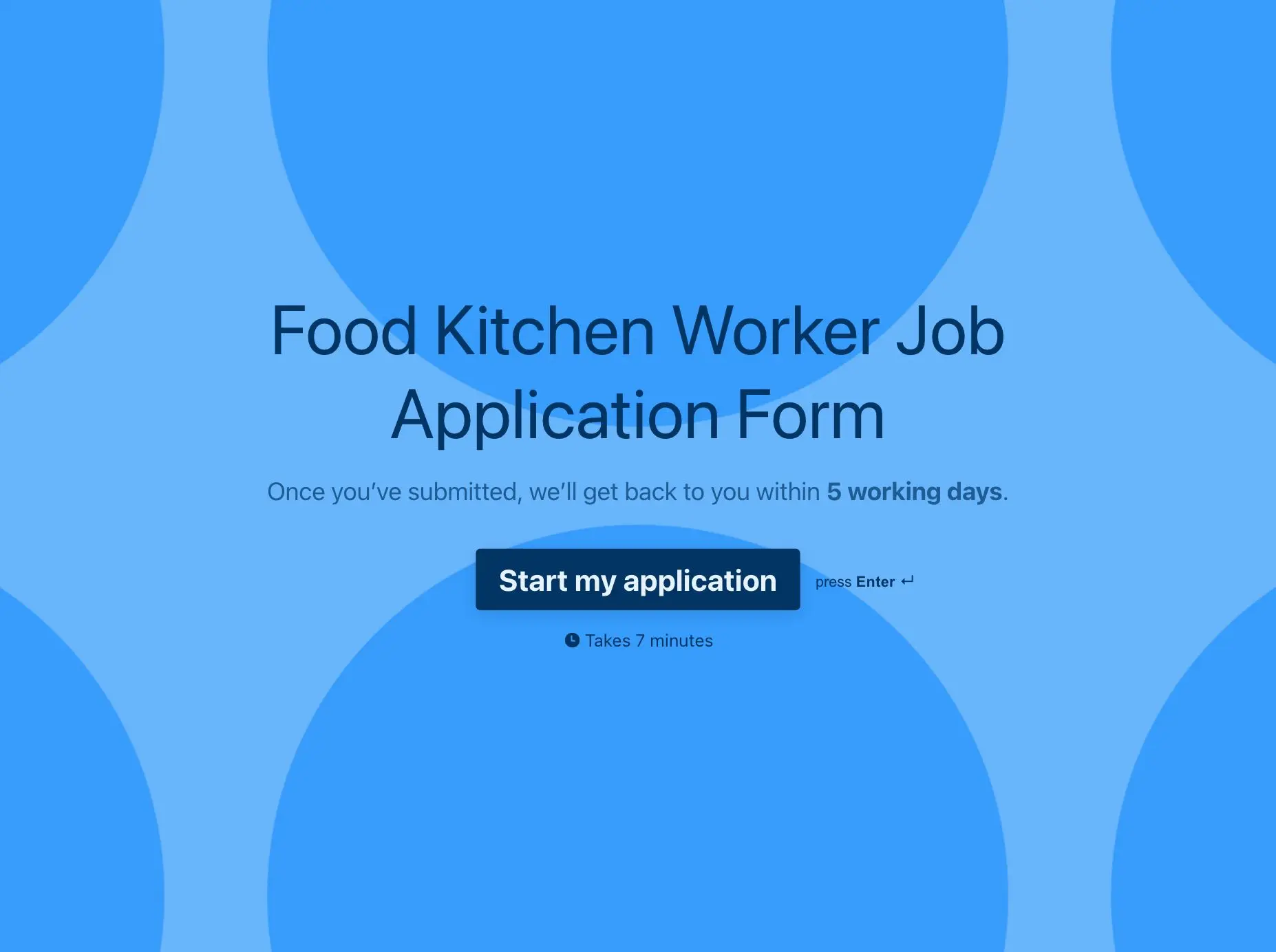Food Kitchen Worker Job Application Form Template Hero